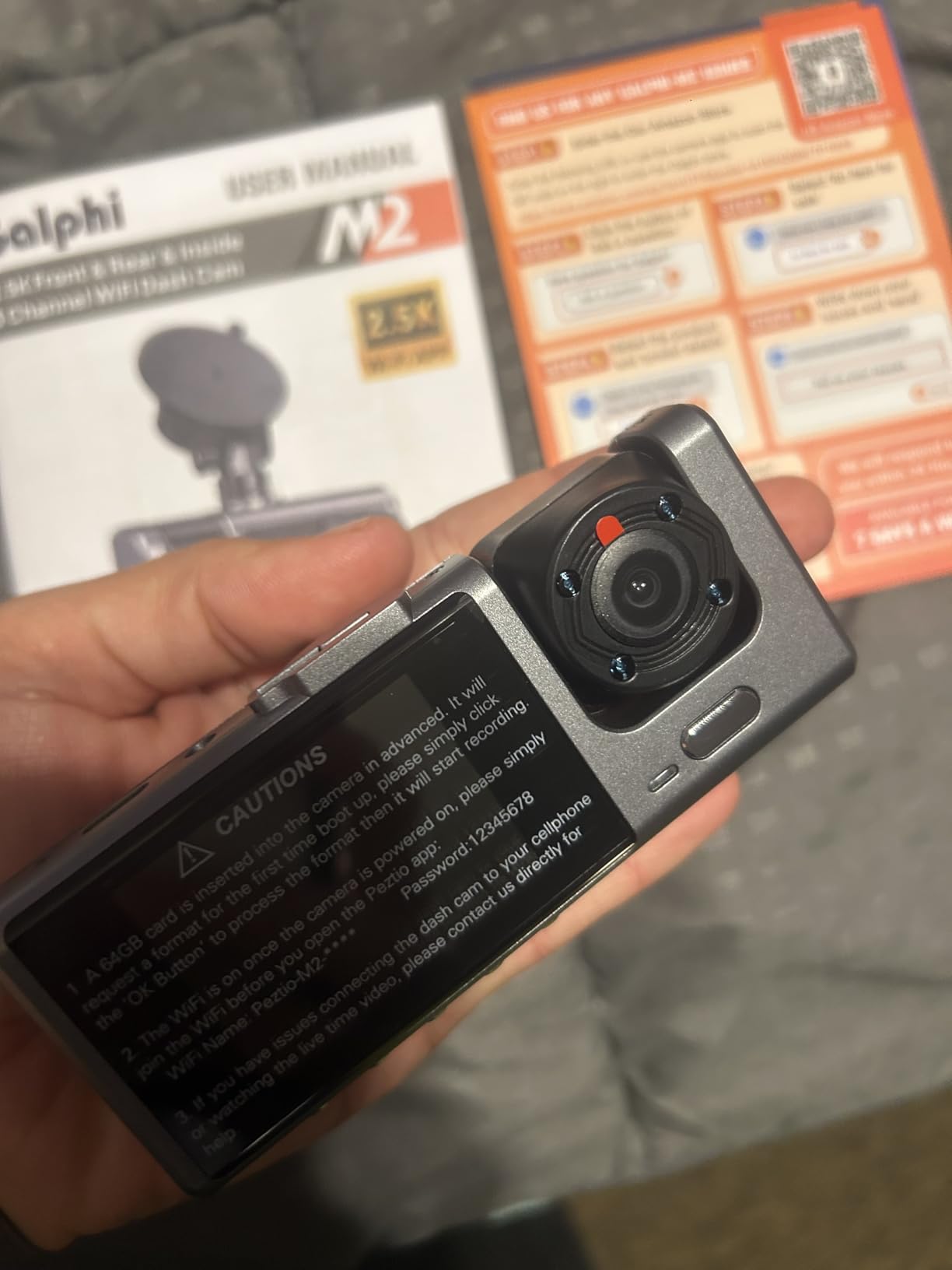 Galphi 3 Channel WiFi Dash Cam Front and Rear Inside, 2.5K+1080P+1080P Car Dash Camera for Cars Front and Rear, Dashcam with G-Sensor, Loop Recording, 24H Parking Mode, SD Card NOT Included customer photo 1