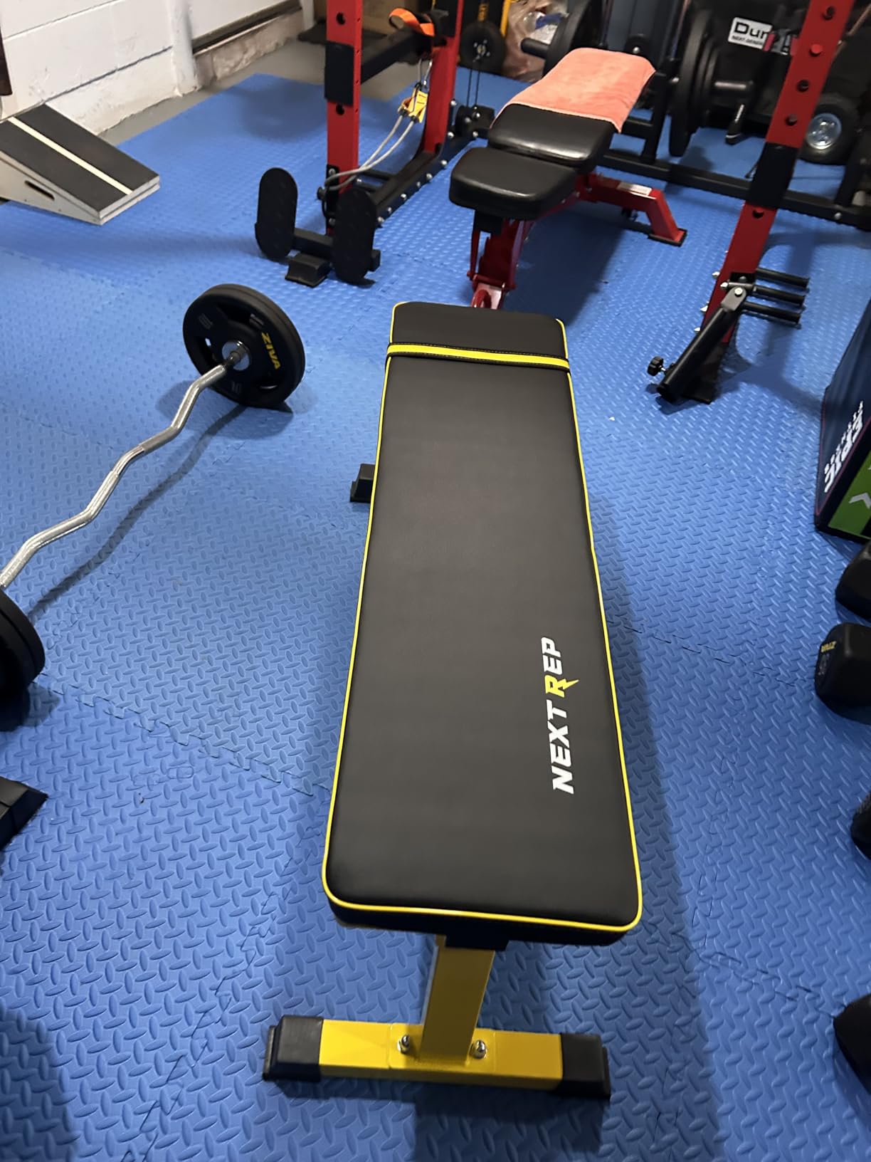 Foldable Flat Weight Bench - 1300 LB Capacity Heavy Duty Workout Bench for Home Gym, Strength Training Bench Press for Full Body Exercise, Featuring an Innovative Fully Enclosed Steel Base customer photo 2