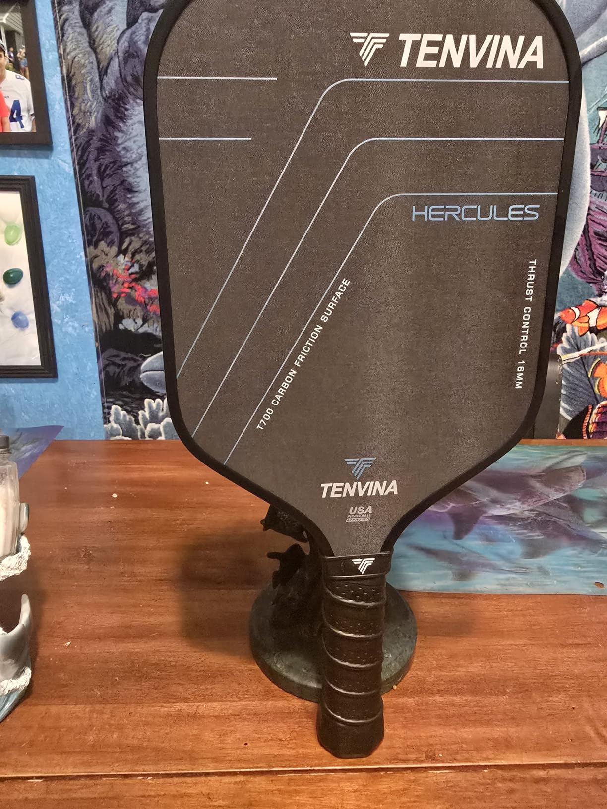 TENVINA Pickleball Paddles, Multi-Layer T700SC Textured Carbon Fiber Pickleball Paddle, Strong Spin & Power Surface, USAPA Approved customer photo 1