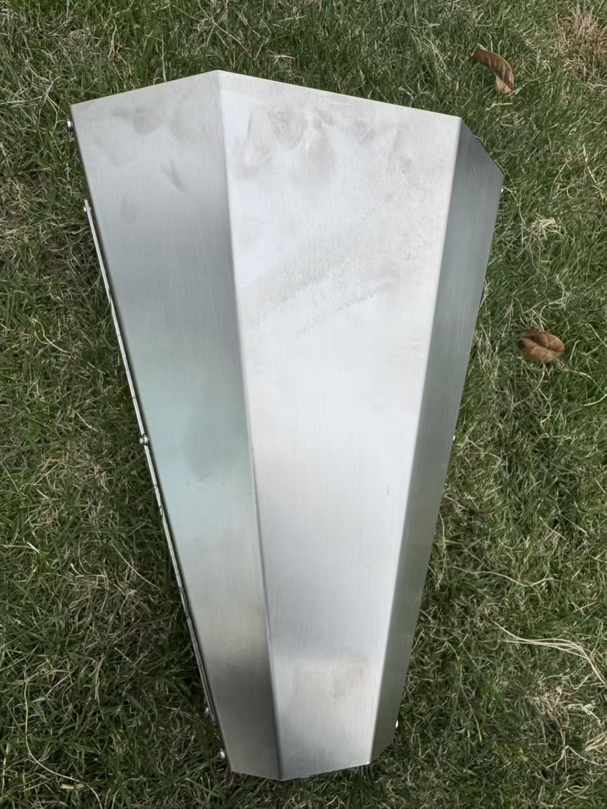 Large Chicken Cone for Butchering, Stainless Steel Kill Cone with Safety Gloves, Flat-Back Design, for Killing and Processing Chickens, Ducks, Turkeys & Poultry up to 18 lbs (Silver) customer photo 2