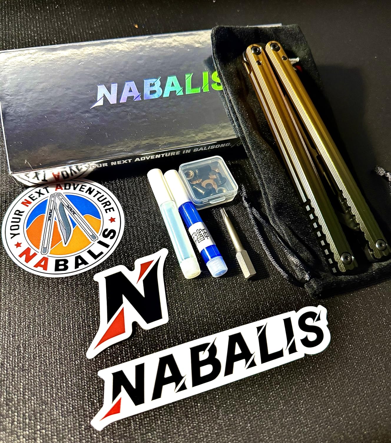 Nabalis Impulse Butterfly Knife Balisong Trainer for Practicing Flipping, Blunt Practice, No Edge Tool, Lightweight, Public-Friendly Metal Trainer customer photo 1