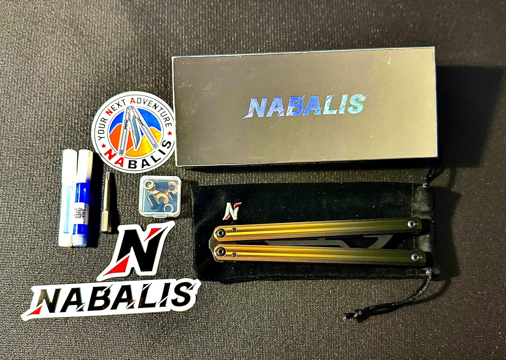 Nabalis Impulse Butterfly Knife Balisong Trainer for Practicing Flipping, Blunt Practice, No Edge Tool, Lightweight, Public-Friendly Metal Trainer customer photo 2