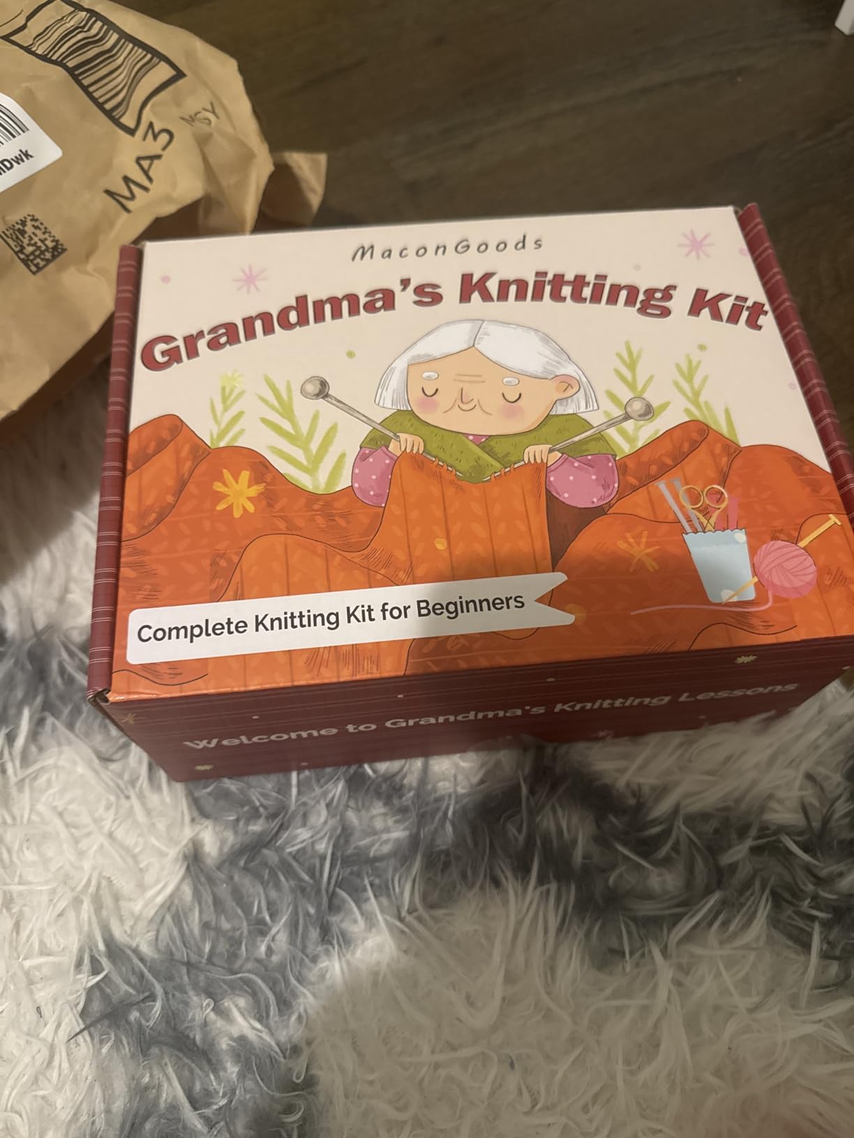 MaconGoods Grandma's Knitting Kit - Complete Knitting Kit for Beginners - Includes Beginner Yarn, Bamboo Needles, Video Tutorial, and Written Guide & More - Easy Learn to Knit Kit customer photo 2