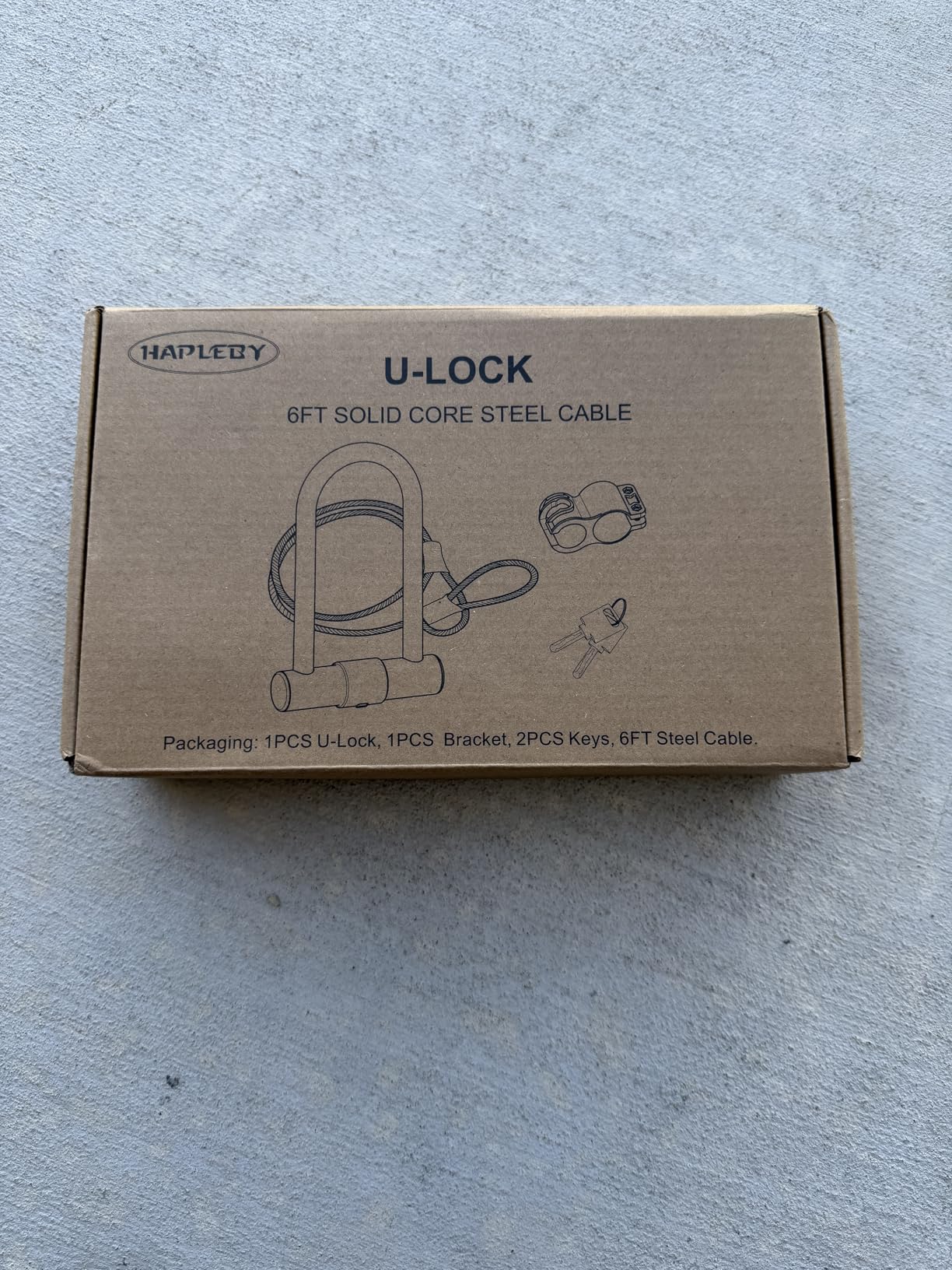 Hapleby Premium Bike Lock Set with 2 Keys, Bike U-Lock with 6 Feet Thickened Solid Steel Cable, Heavy Duty Anti Theft Bicycle U-Lock with Mounting Bracket for Road, Mountain, Folding Bike and Scooter customer photo 2