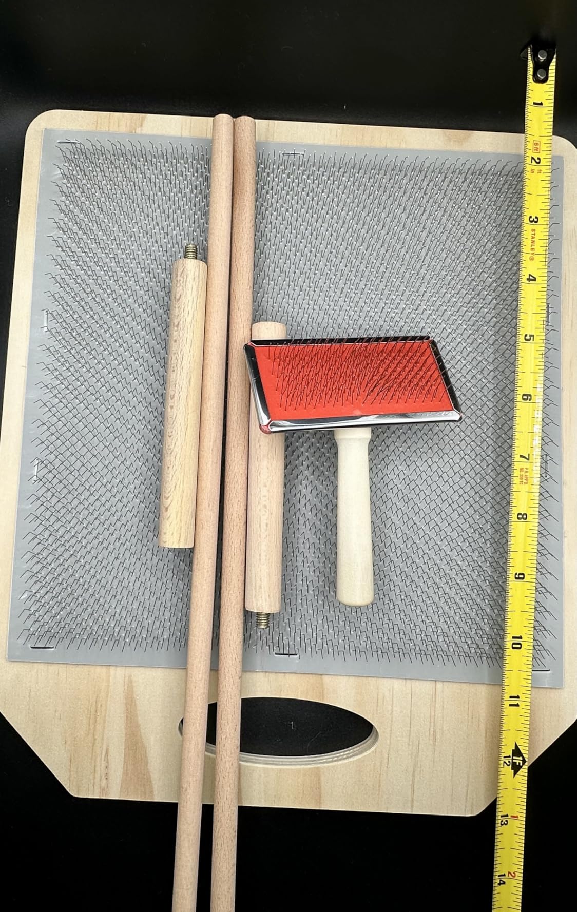 YeeBeny Wool Blending Board,Wool Hand Carders Angle Includes 1 Wool Brush and 2 Wooden Craft Sticks for Blending and Finishing Wool Fibers customer photo 1