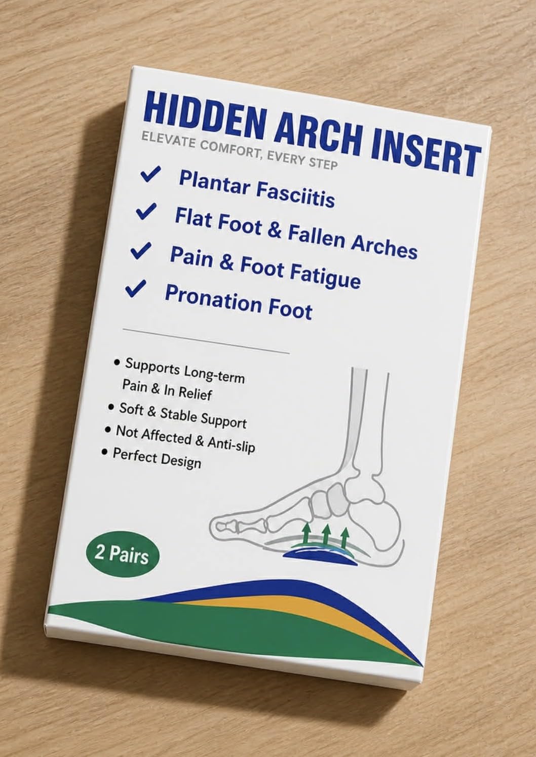 Plantar Fasciitis Relief Arch Support Insert Soft Gel Arch Pad Adhesive Orthotic Shoe Insole for Flat Feet & High Arch Support Cushions for Flats Sandals Trim to Fit, with Extra Sticky Tape - 2 Pairs customer photo 1