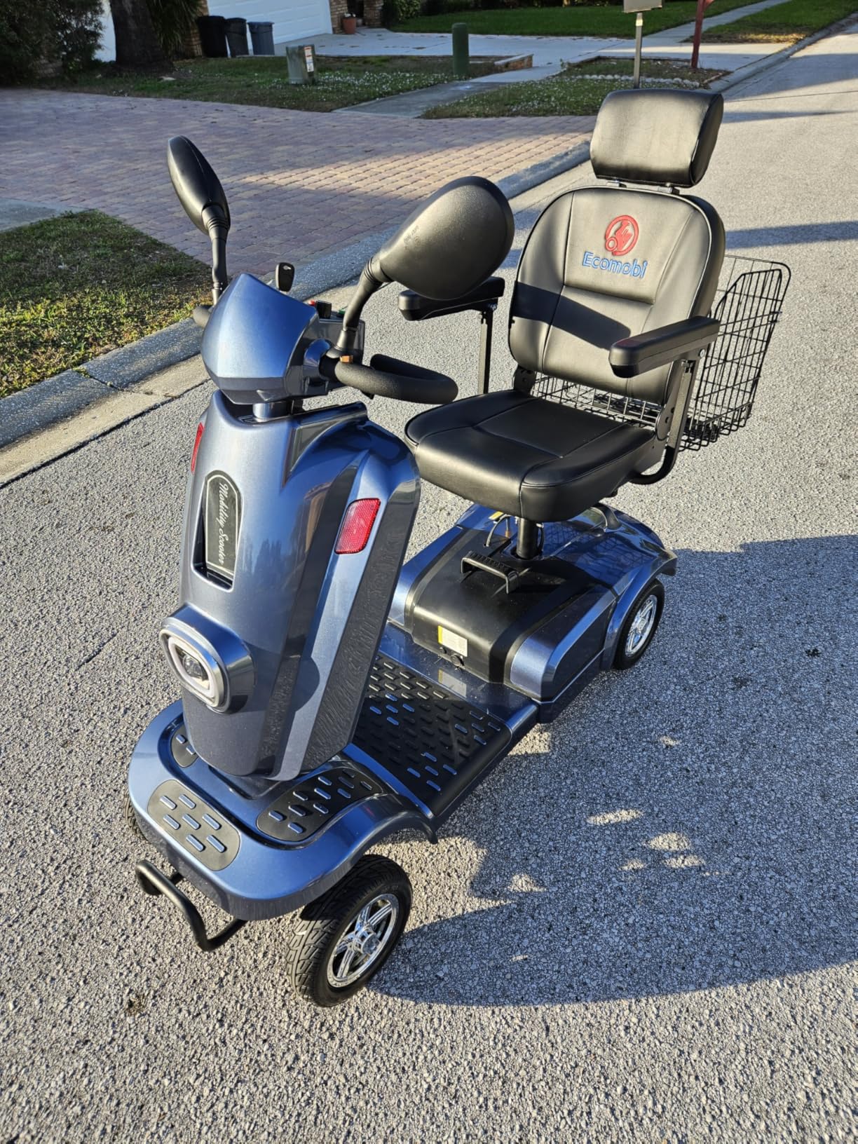 45 Miles 4 Wheels Mobility Scooter for Seniors/Adults Up to 300LBS, 350W Electric Wheelchair Detachable Lithium Battery, Dual Baskets, Rotating Seat, with Taillight, USB Charging customer photo 2