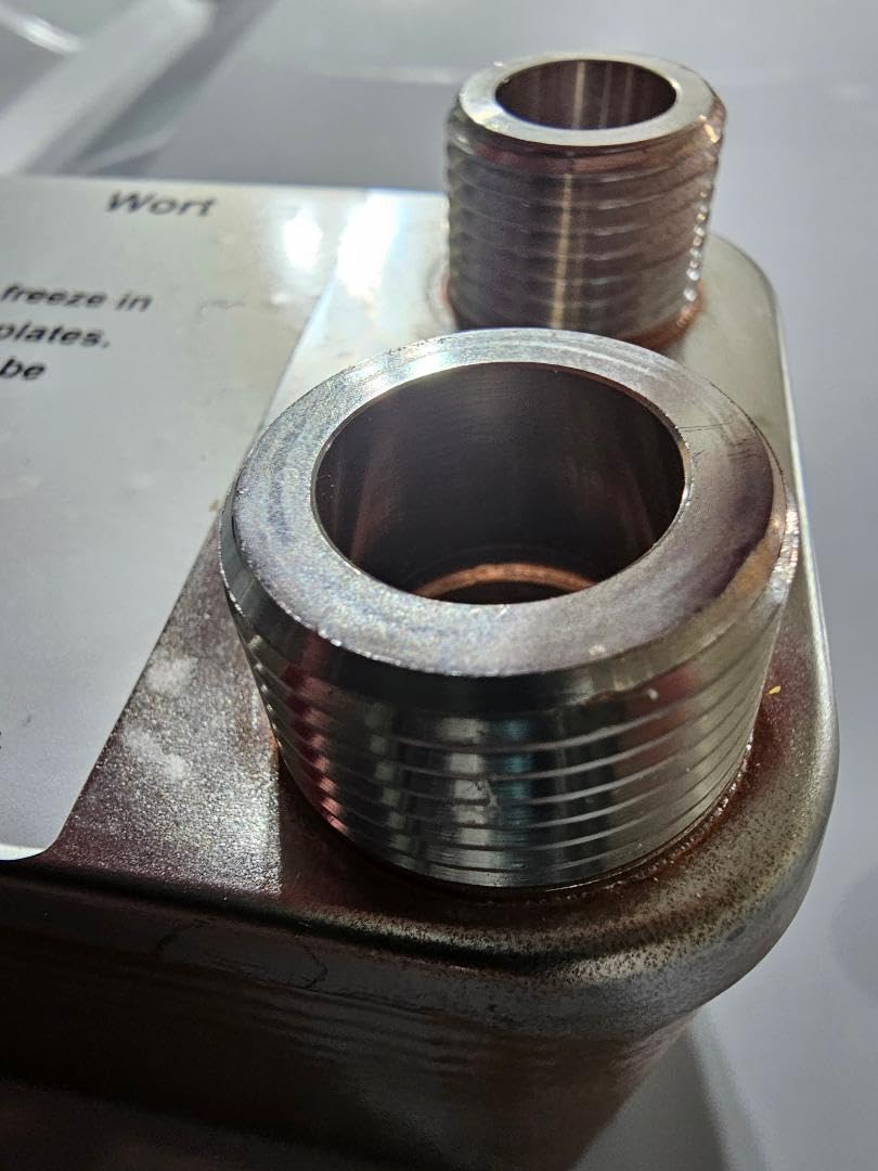 Wort Chiller 40 Plates, Brazed Plate Copper Heat Exchanger for Homebrew, Stainless Steel 7.5