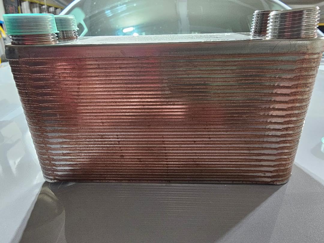 Wort Chiller 40 Plates, Brazed Plate Copper Heat Exchanger for Homebrew, Stainless Steel 7.5
