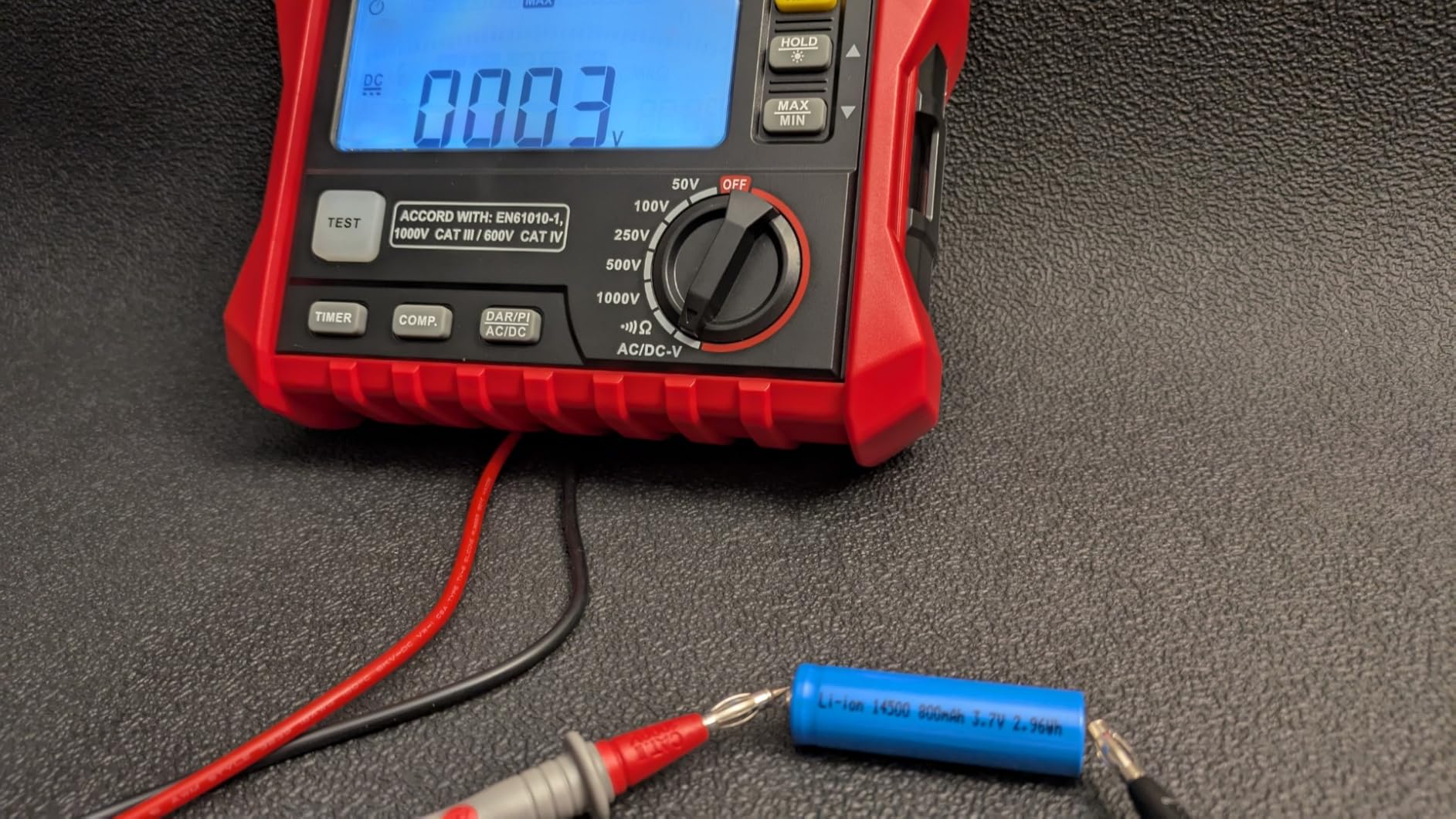 KAIWEETS Megohmmeter, Insulation Resistance Tester, Up to 100GΩ, 50V/100V/250V/500V/1000V, One-Touch DAR/PI, with AC/DC Voltage Testing for Motors, Solar, HVAC customer photo 2
