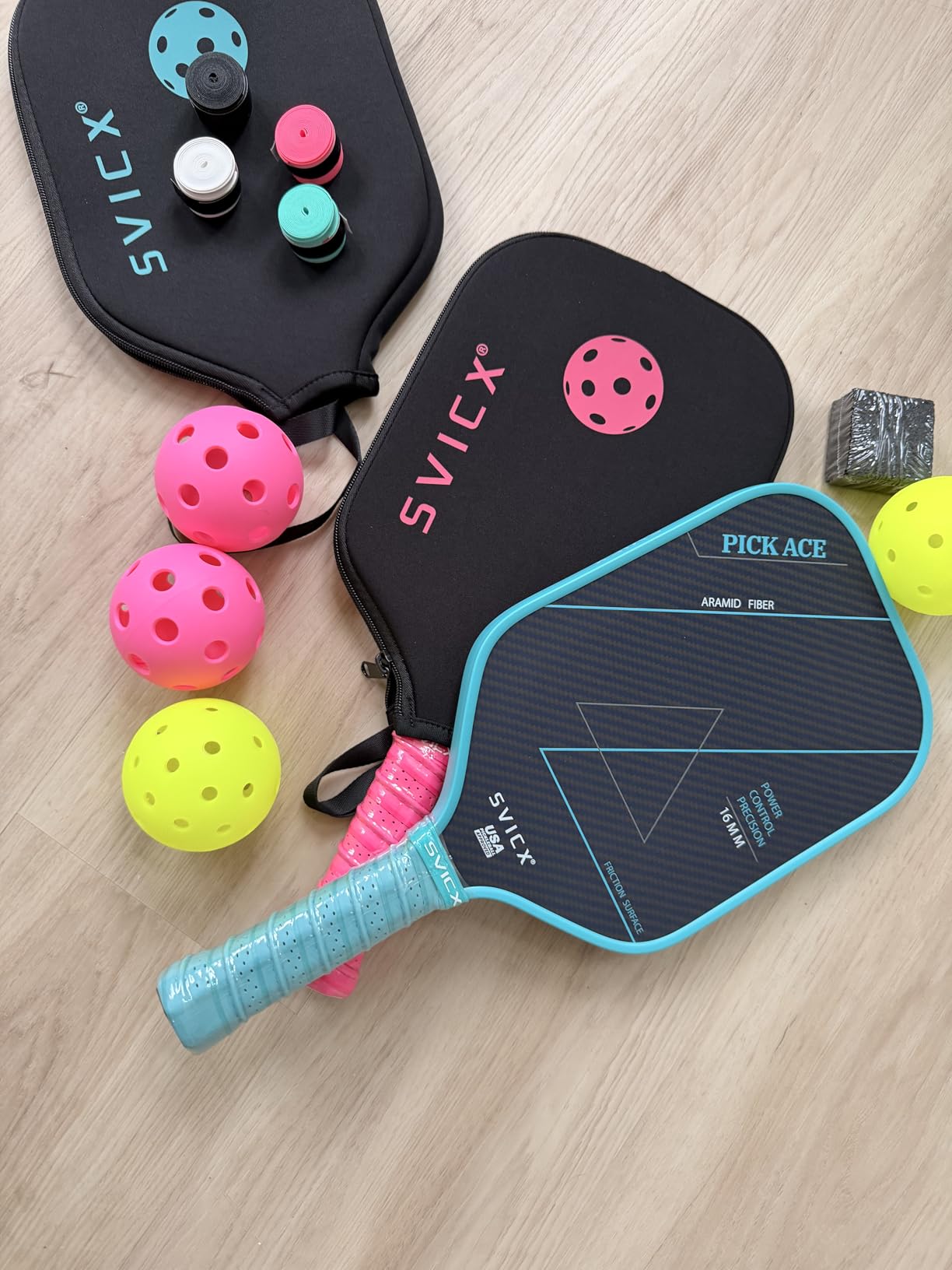 Carbon Fiber Pickleball Paddle 16mm - Professional Pickleball Paddles with Superior Control, Power & Spin - Extended Handle for Two-Handed Grip, USAPA Approved customer photo 1