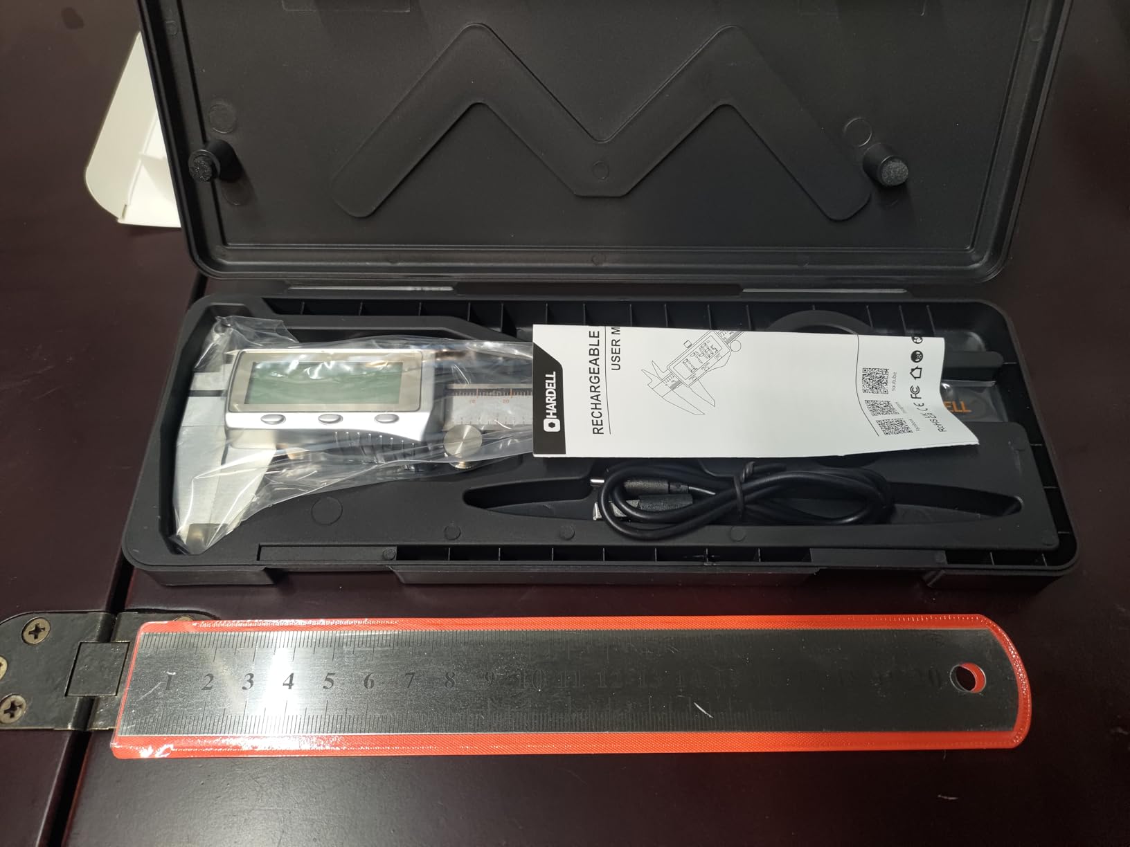 HARDELL Digital Caliper, Rechargeable Caliper Measuring Tool with Backlight LCD Screen, All Metal Calipers, Auto-Off Digital Micrometer, Inch/MM/Fraction for Household/3D-Printing-Rechargeable 6 Inch customer photo 2