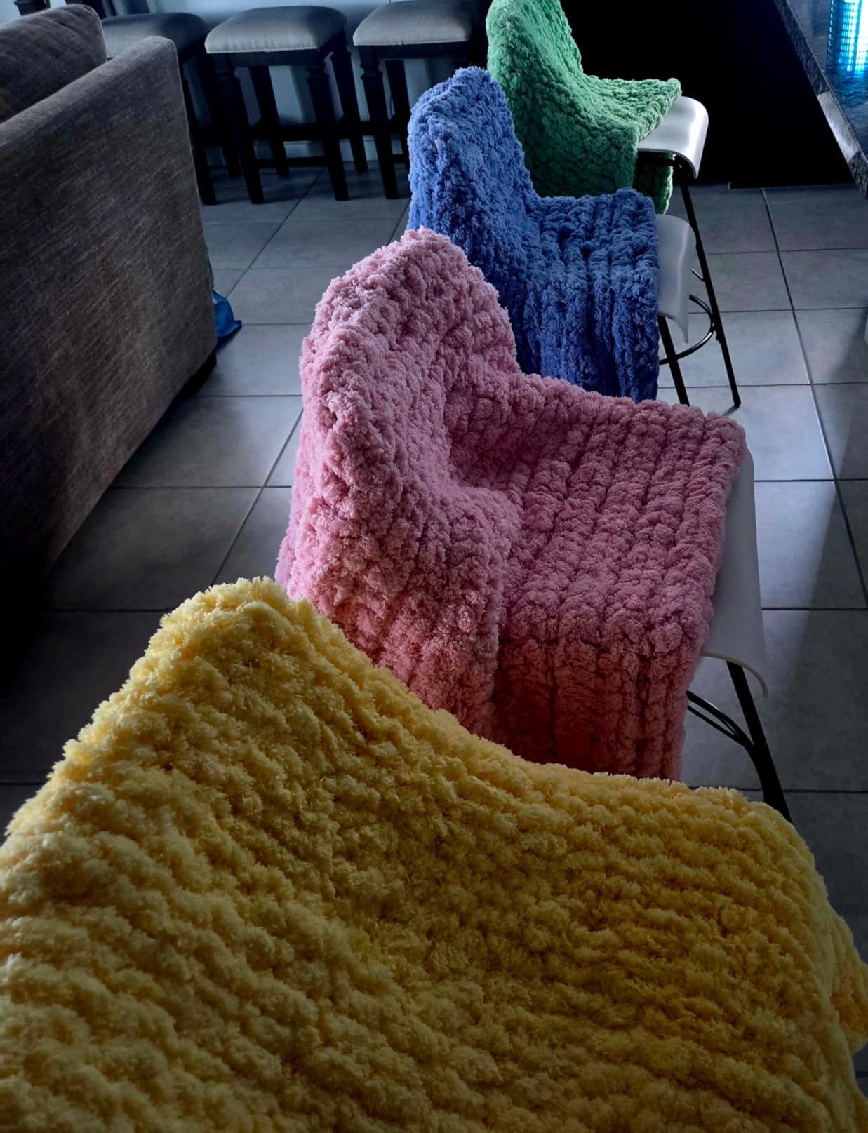QWM Chunky Blankets Loom Knitting Looms Long Installation Free and Adjustable Foldable Portable Extra Loom Large 38,48,60, 72,84,96 Inch (38inch) customer photo 1