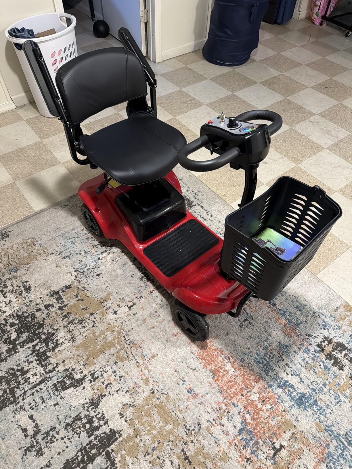 Mobility Scooter for Adults, 4 Wheel Mobility Scooter, 15 Miles Range, 300WH Battery, 300LBS Capacity, Lightweight and Portable, with LED Headlights and Basket, Charger Included customer photo 2