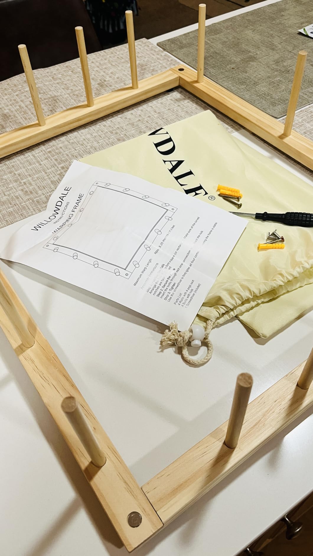 WILLOWDALE Wooden Warping Board, 5.7 Yard Warping Frame for Weaving Loom Kit customer photo 1