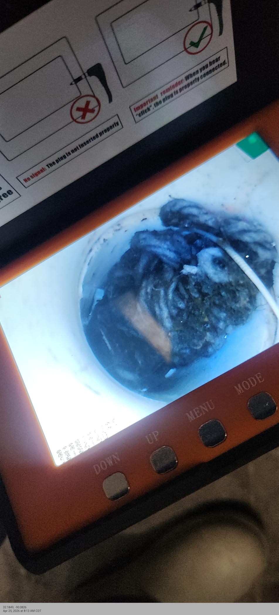 Sewer Camera 100FT, 5'' HD 1080P w/DVR-32GB Pipe Inspection Camera 5000mAh | Drain Camera IP68 Waterproof Snake Plumbing Tool with Lights 100FT Marked Cable Borescope with Lights 6 LED Plumbing Cameras customer photo 2