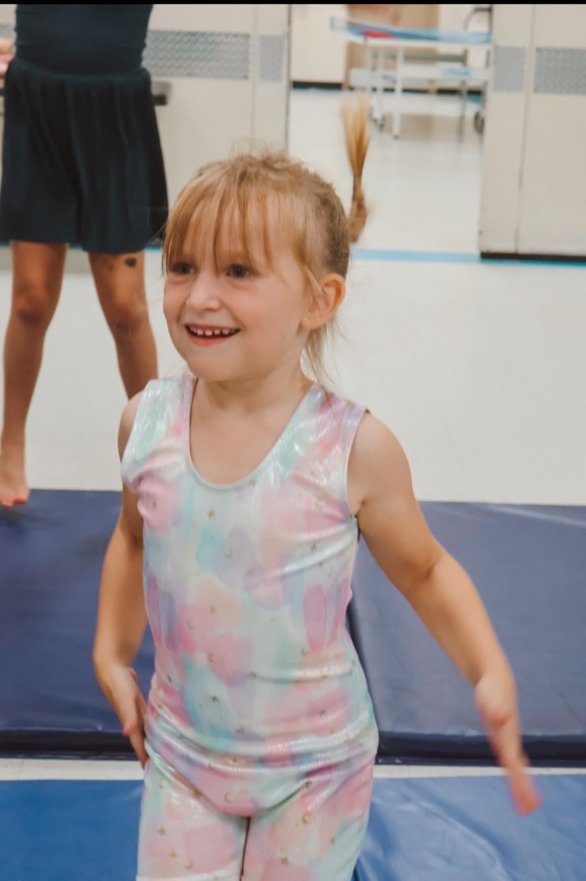 Funnycokid Girls Gymnastics Leotards with Shorts Sparkle Dance Unitards Mermaid Active Biketards 2-10 Years customer photo 1