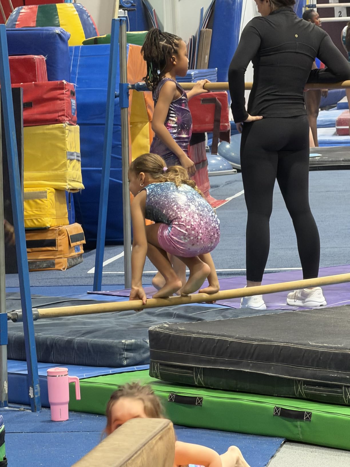 Funnycokid Girls Gymnastics Leotards with Shorts Sparkle Dance Unitards Mermaid Active Biketards 2-10 Years customer photo 2