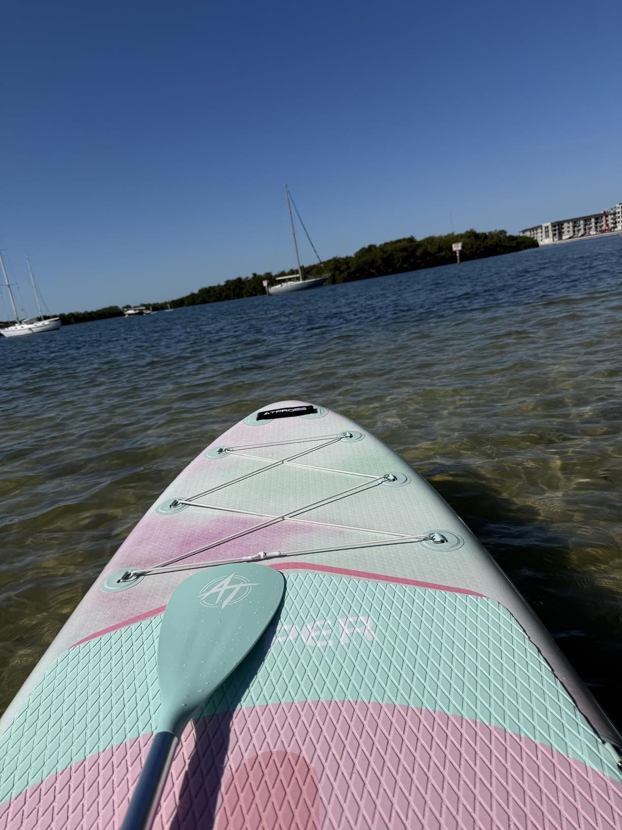 10'6''x33''Inflatable Stand Up Paddle Board, 400lbs Extra Wide Stand Up Paddleboard with Kayak Seat, Anti-Slip EVA Deck customer photo 1