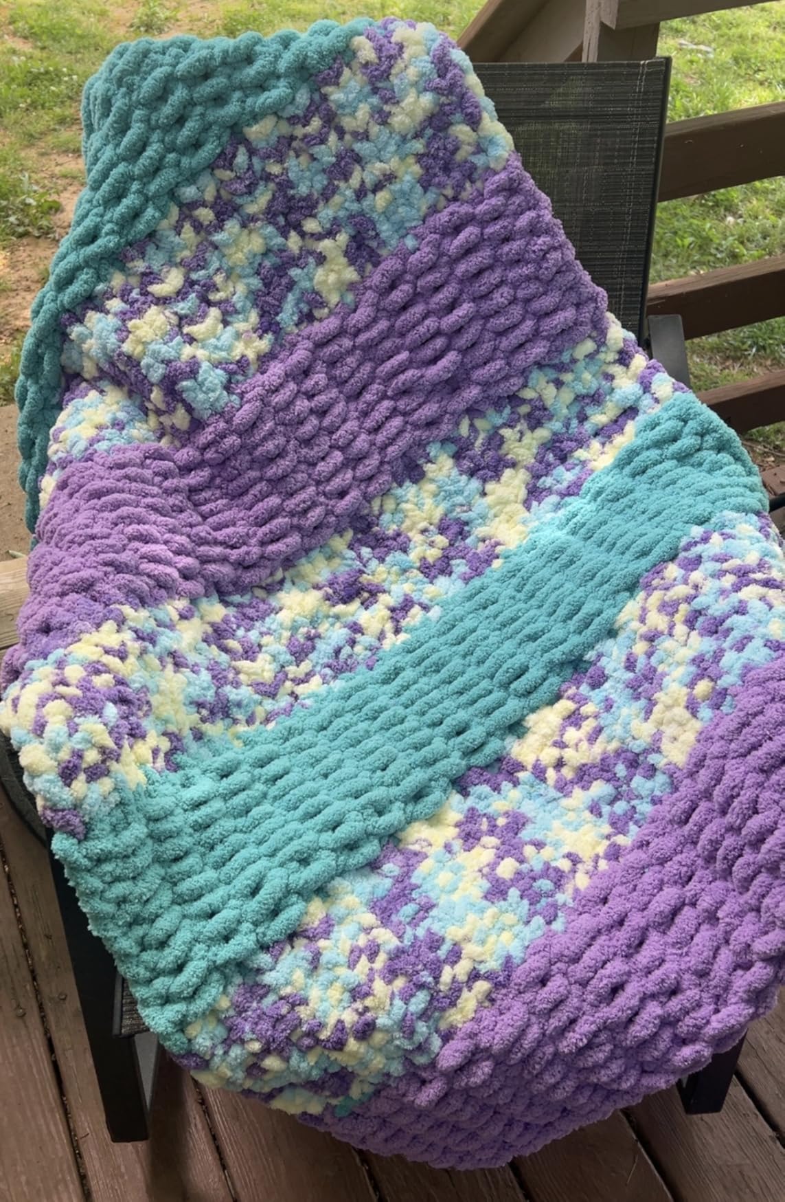 Jumbo Chunky Yarn for Hand Knitting - Super Thick Chenille Chunky Yarn for Crocheting - Extra Soft Bulky Fluffy Blanket Big Yarns 8 Jumbo Pack (27yds,8 oz Each Skein) customer photo 2
