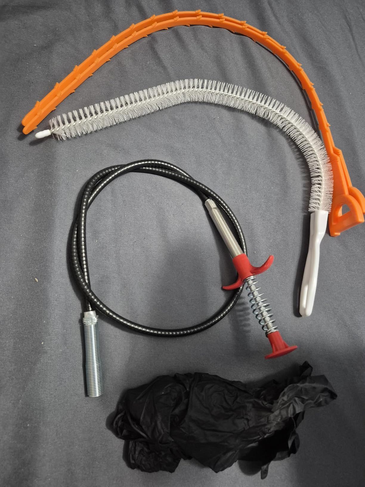 Drain Snake Auger 33 Ft, Plumbing Snake Drain Hair Clog Removal Tool, Heavy Duty Snake Auger, Sink Unclogger Drain Cleaner Tool for Bathroom Kitchen Tub Shower Drain Clog Remover with Gloves, Red customer photo 1