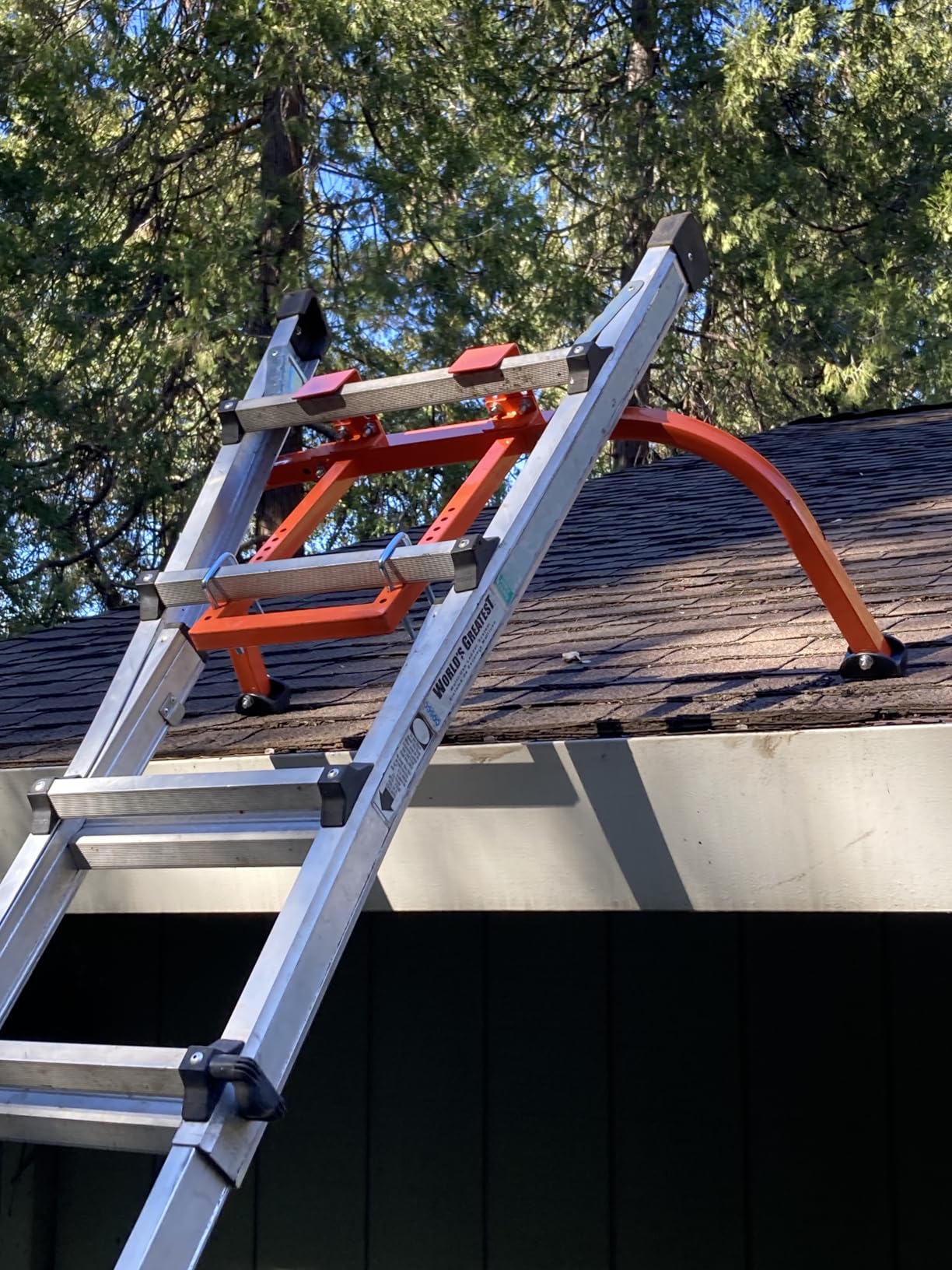 Ladder Stabilizer, Upgraded Heavy Duty Steel Stabilizer for Ladder with Wing Span/Wall Extension Accessory, Secure and Stable Ladder Standoff Arms for Roof Gutter with Anti-Slip Rubber Feet customer photo 2