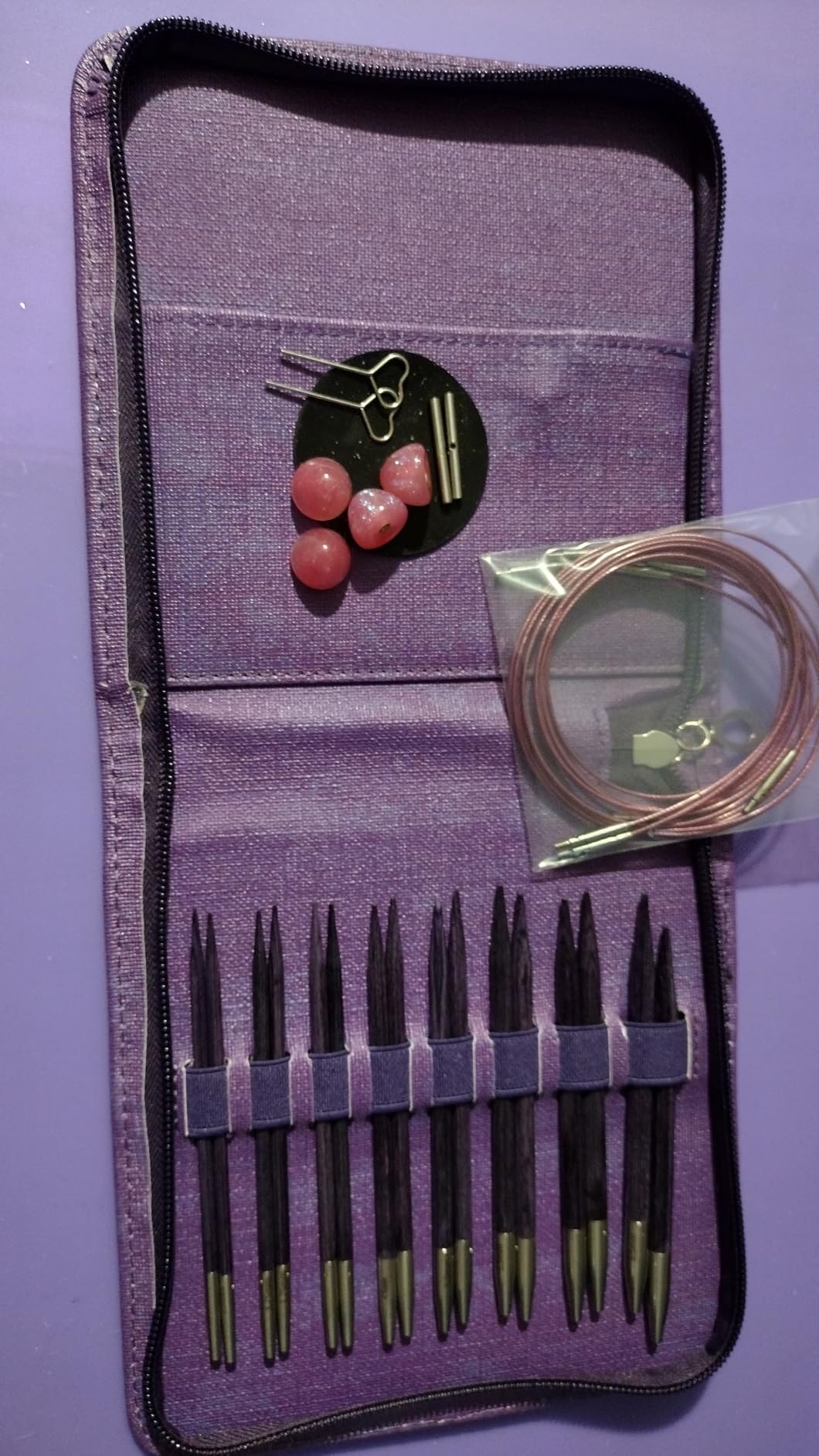BsHooker Interchangeable Circular Knitting Needles Set with Case, 3.5mm-6.5mm Birch Wood Knitting Needles Set with Cables, Complete Accessories customer photo 2