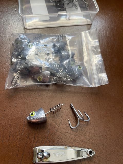 15 Pack Line Thru Swimbait Fishing Rig Jig Heads (Kit Includes Treble Hooks) 1/8 3/16 1/4 3/8 1/2oz customer photo 1