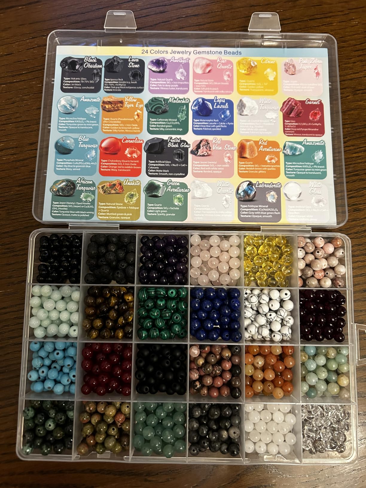 600pcs 15 Colors 6mm Natural Stone Beads Crystals Variety Pack customer photo 1