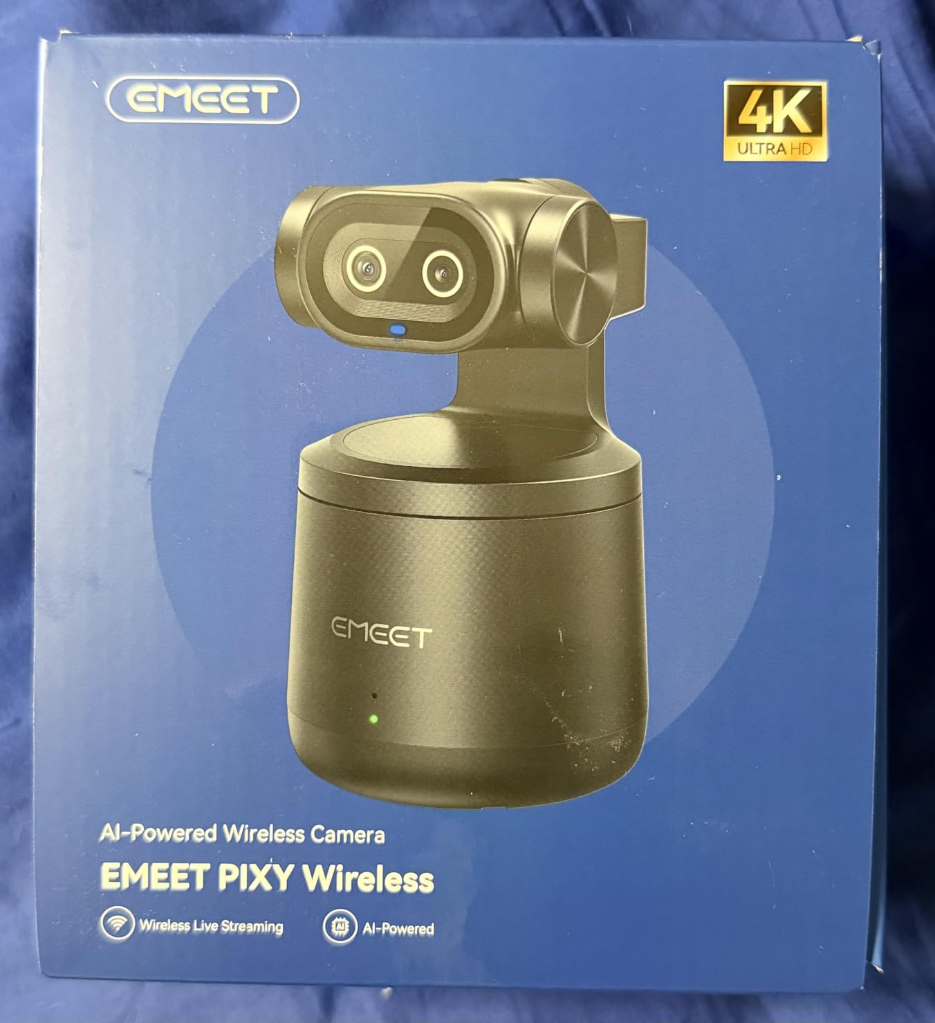 EMEET PIXY Wireless 4K Dual-Lens AI Tracking PTZ Streaming Camera with 1/2.55