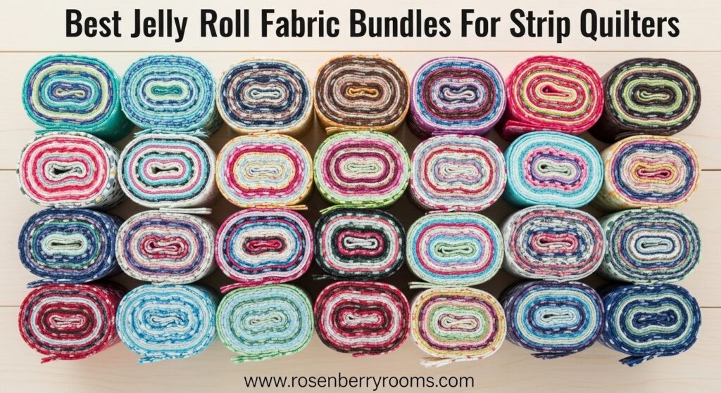 The current image has no alternative text. The file name is: Best-Jelly-Roll-Fabric-Bundles-For-Strip-Quilters.jpeg