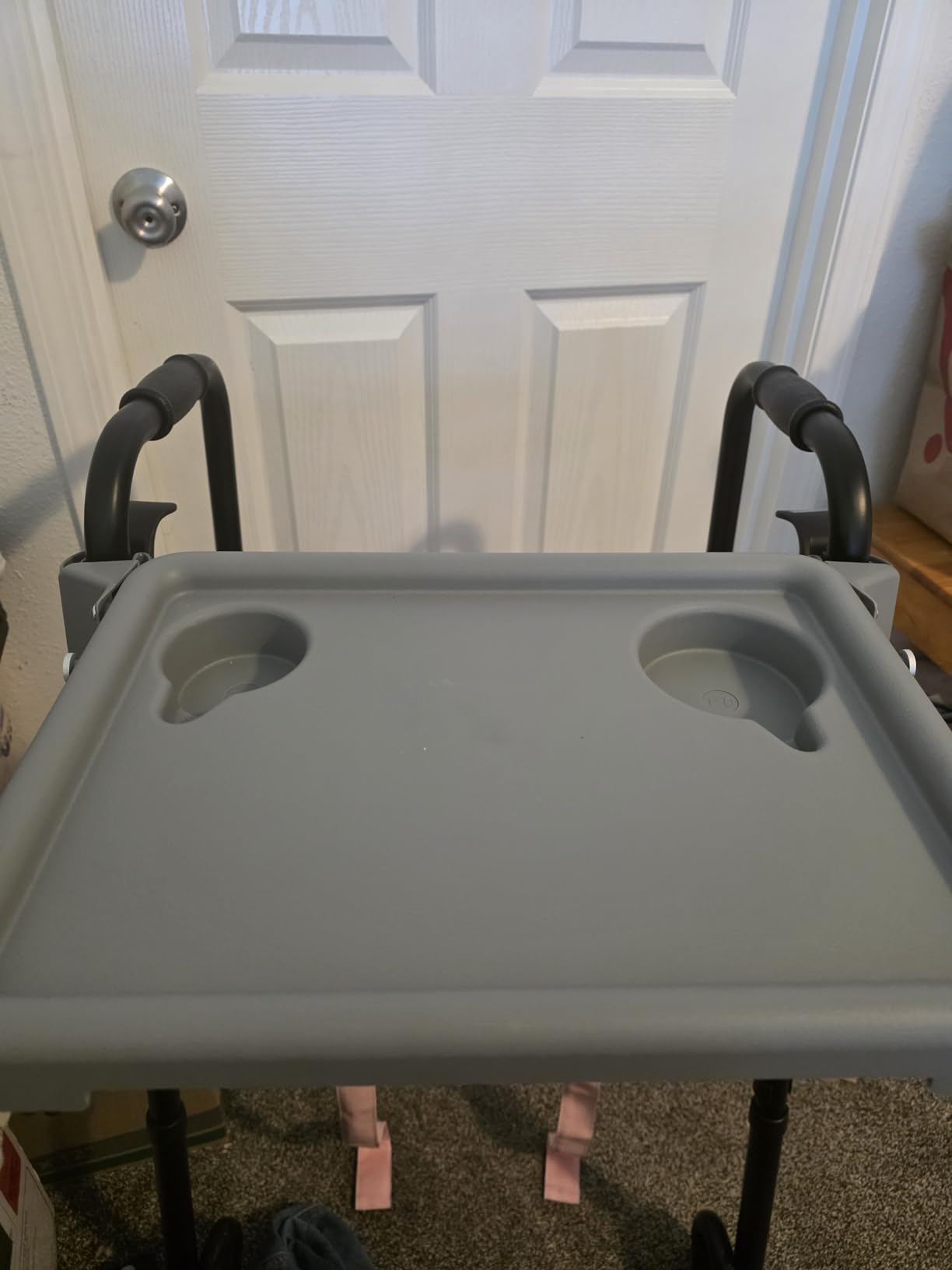 DMI Walker Tray, Rollator Tray, Mobility and Walker Accessory Tray Table Fits Most Standard Walkers, Folding with Two Cup Holders and Tool Free Assembly, 16 x 11.8 inch customer photo 2
