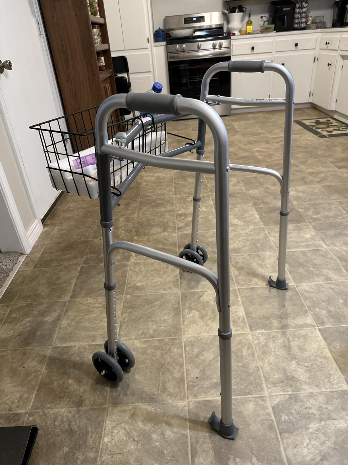 Medline Heavy-Duty Bariatric Folding Walker with 5