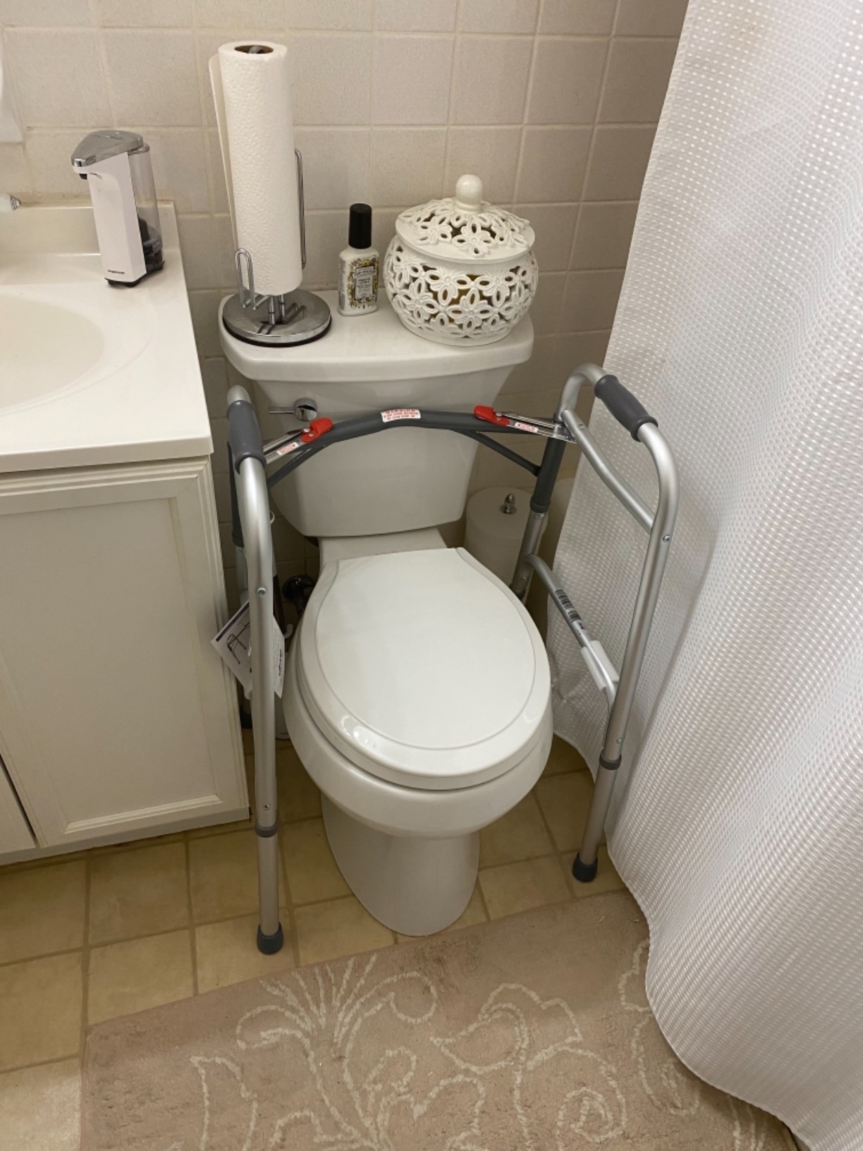 Drive Medical 2-Button Standard Foldable Walker for Seniors, Silver | 2-Button Foldable Walker Offers Adjustable Legs and Lightweight Aluminum Construction for Seniors and Adults customer photo 1