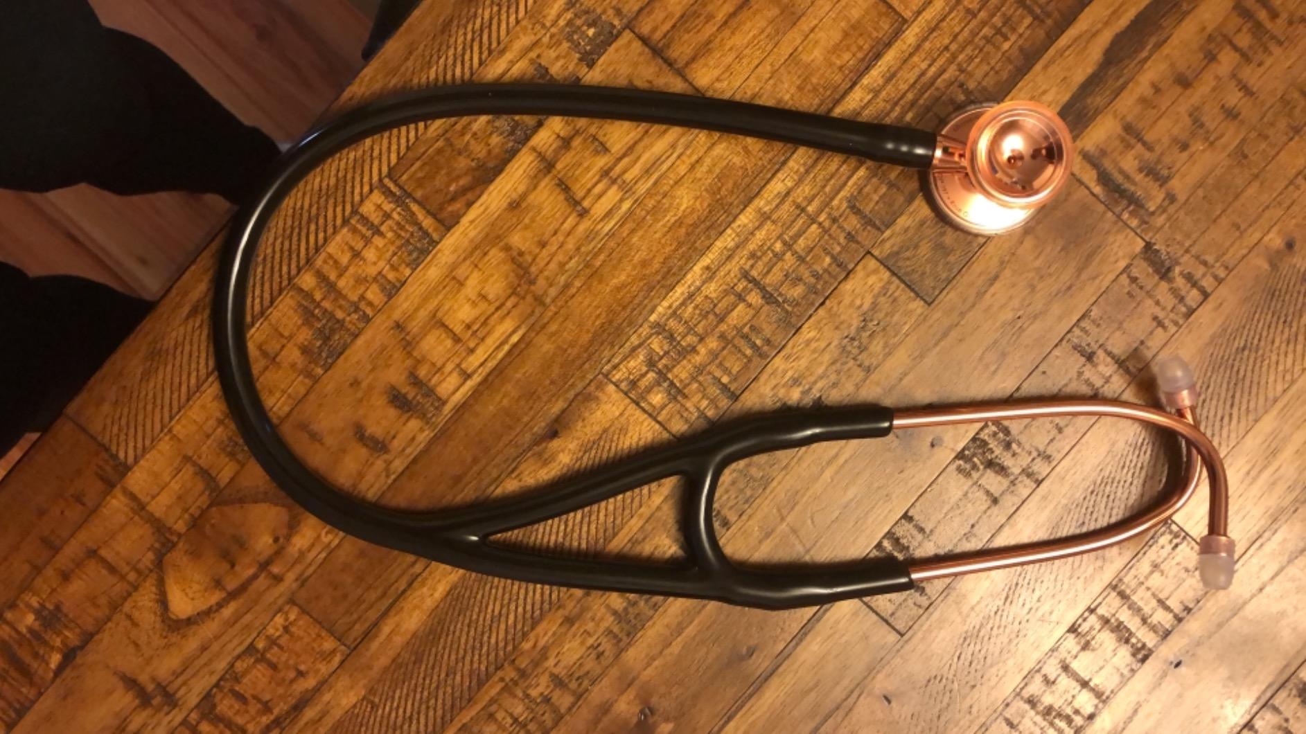MDF Instruments, ProCardial Cardiology Stethoscope, Stainless Steel, Adult, Dual Head, Black Tube, Black Chestpiece-Headset, MDF797BO customer photo 2