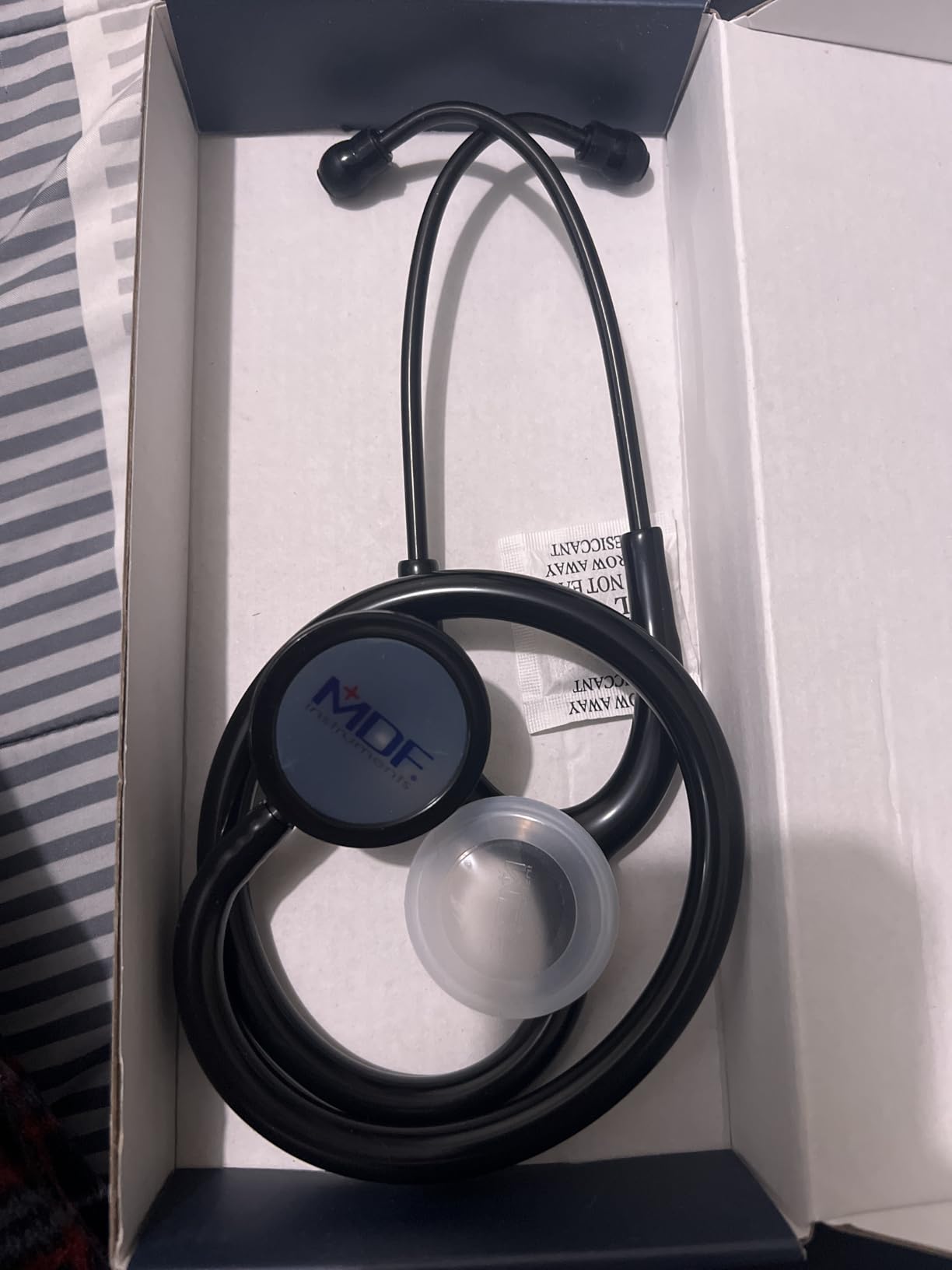 MDF Instruments MD One Premium Stainless Steel Dual Head Stethoscope, Adult, Black Tube, Black Chestpieces-Headset, MDF777BO customer photo 2