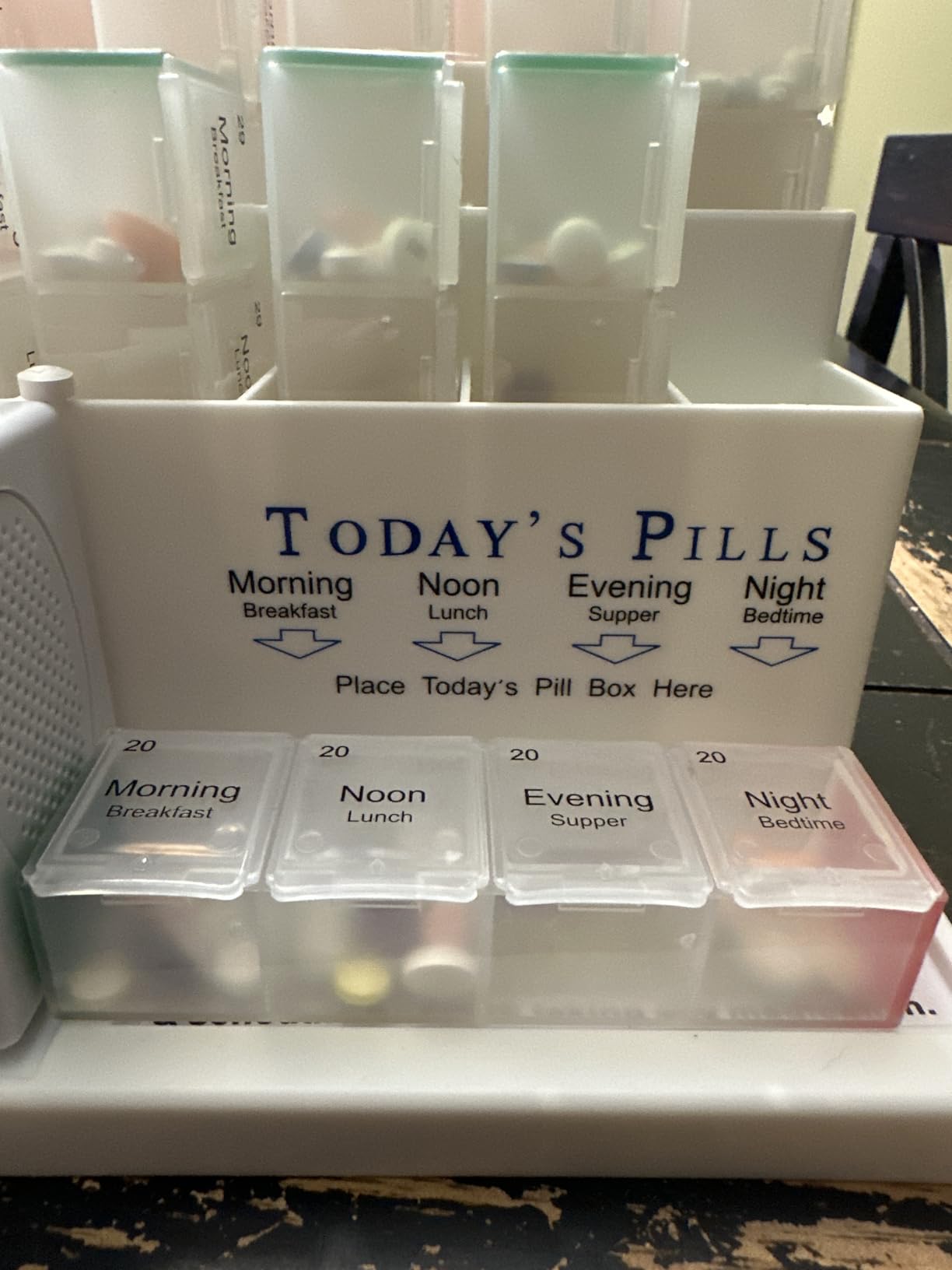 Medcenter Monthly Pill Organizer System 4 Times a Day, 31 Day Pill Organizer Box with Talking Alarm Reminding System, HSA/FSA Monthly Pill Box for Daily Medication, Gift for Mom, Dad, Elderly customer photo 1