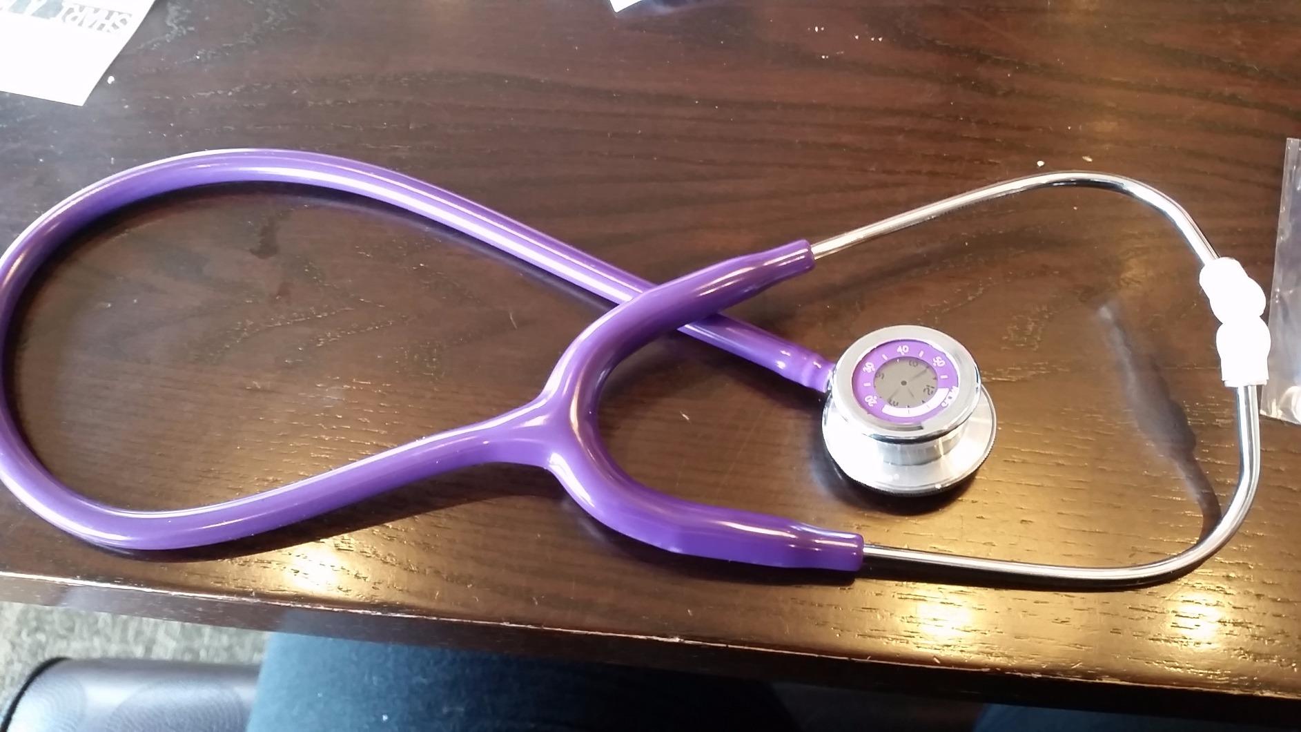 Pulse Time 2-in-1 Digital LCD Clock and Single Head Stethoscope - Purple (MDF740-08) customer photo 1