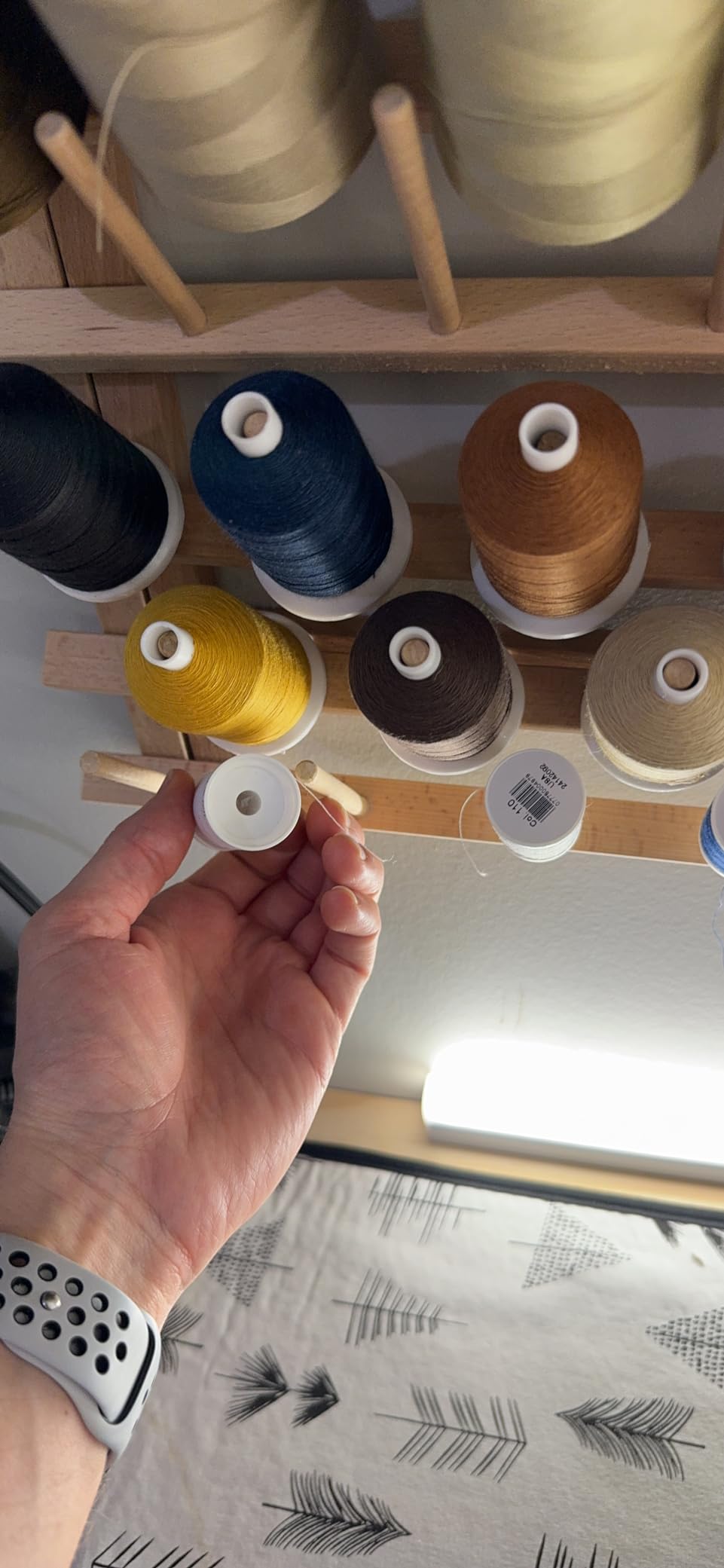 Threadart 120 Spool Cone Wood Thread Rack | Made of Hardwood, Sturdy, Freestanding or Wall Mount | For Sewing, Embroidery, Quilting, and Specialty Thread Storage customer photo 2
