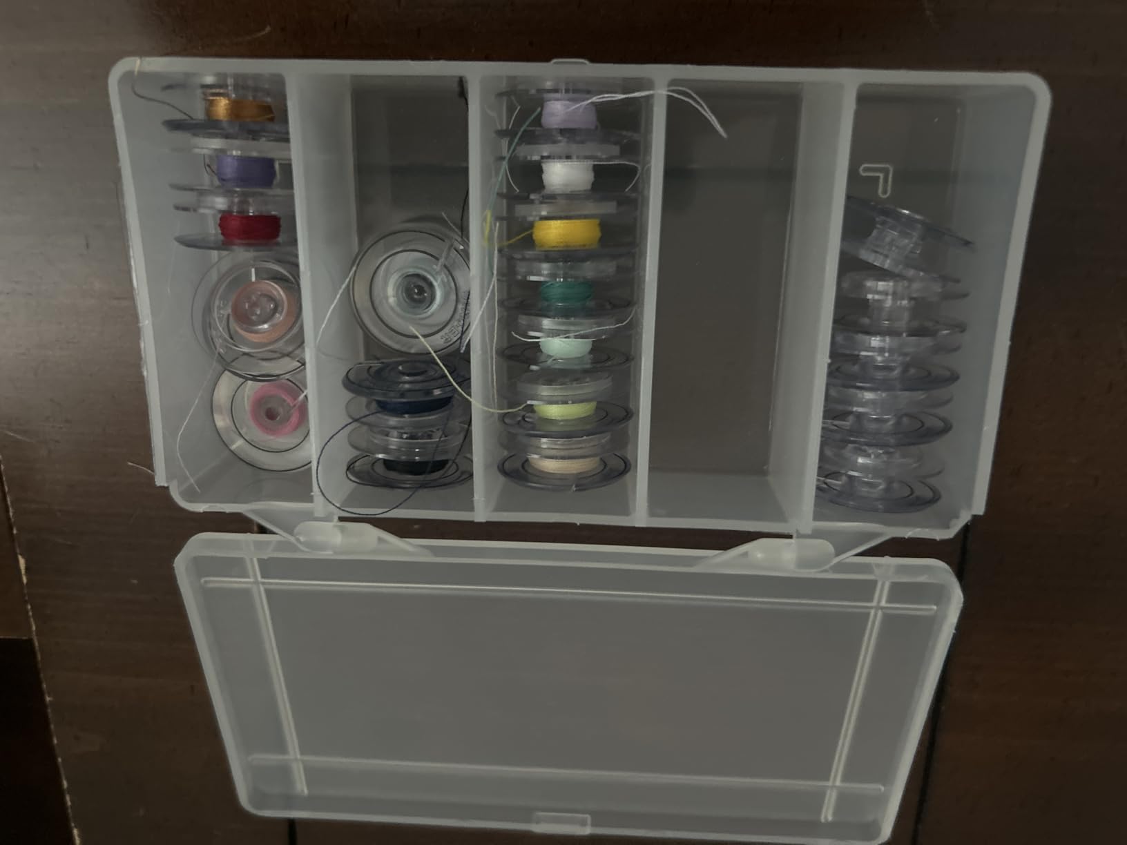 ArtBin 8155AB Sew-Lutions Bobbin Box, Sewing Bobbin Organizer, [1] Plastic Storage Case, Clear customer photo 1