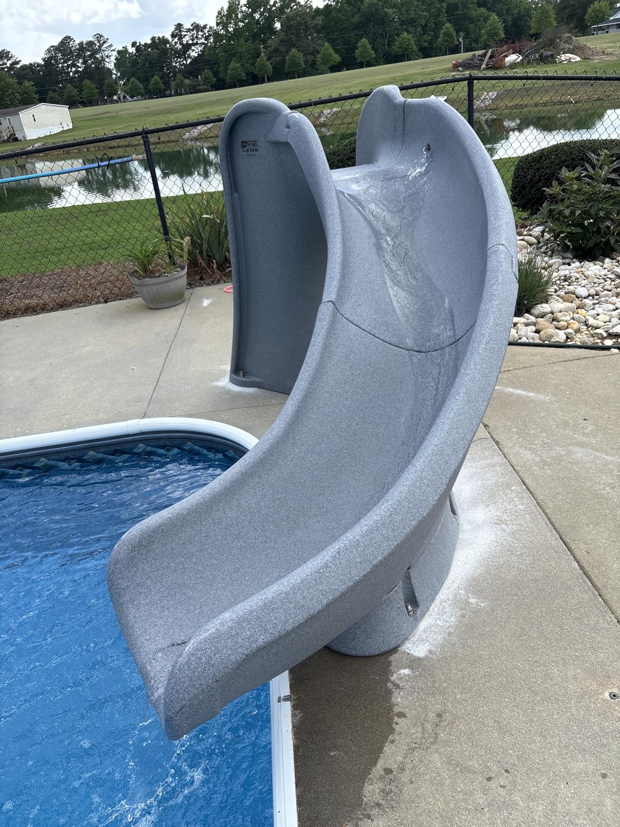 S.R. Smith 698-209-58124 Cyclone Right Curve Pool Slide, Gray Granite customer photo 1