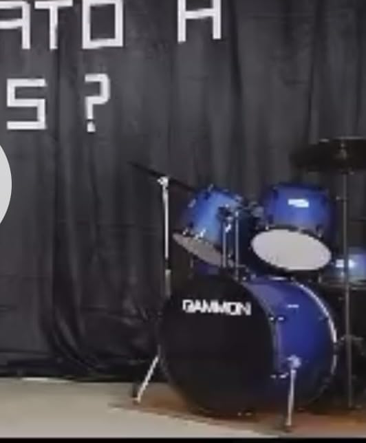 Gammon Percussion Full Size Complete Adult 5-Piece Drum Set with Cymbals, Stands, Stool, and Sticks - Black customer photo 1