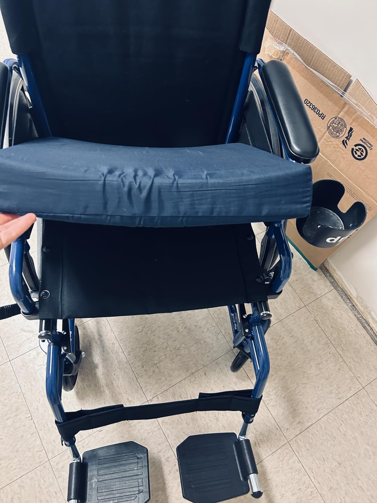 Drive Medical Blue Streak Lightweight Wheelchair - Portable Folding Mobility Aid - Swing-Away Footrests - Desk Arms - Durable Steel Frame - Easy Transport & Storage - 18-Inch Seat customer photo 1