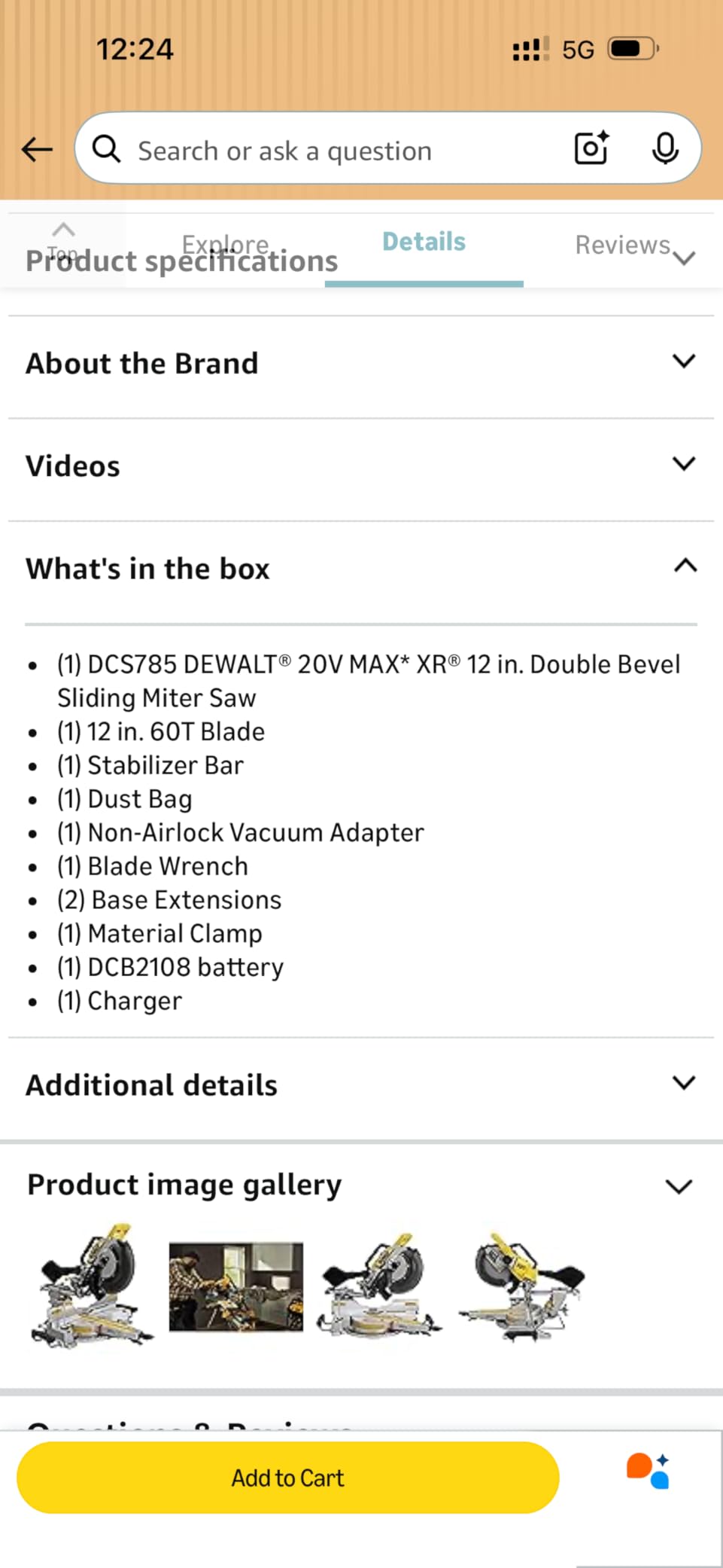 DeWalt DCS785B 20V MAX XR 12-Inch Double Bevel Sliding Miter Saw, Cordless, Tool Only customer photo 1