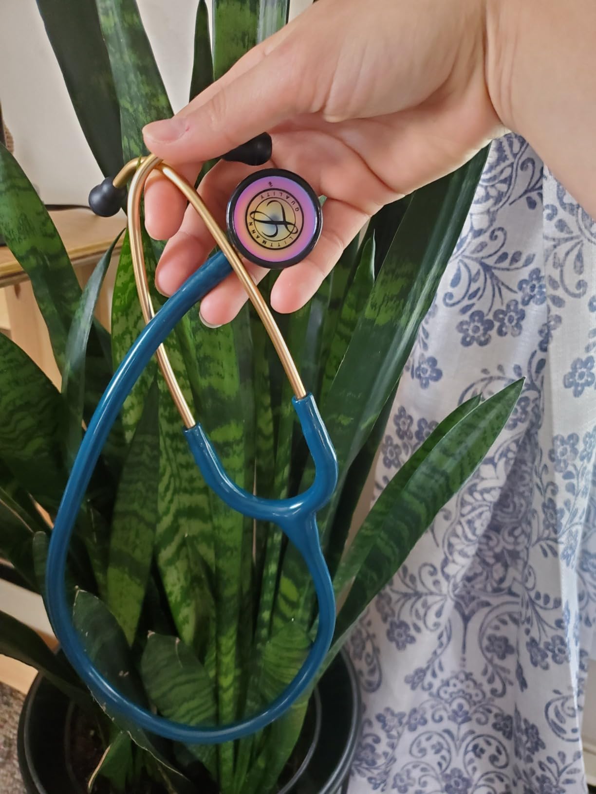 3M Littmann Classic II Pediatric Stethoscope, 2153, Stainless Steel Rainbow-Finish Chestpiece, 28