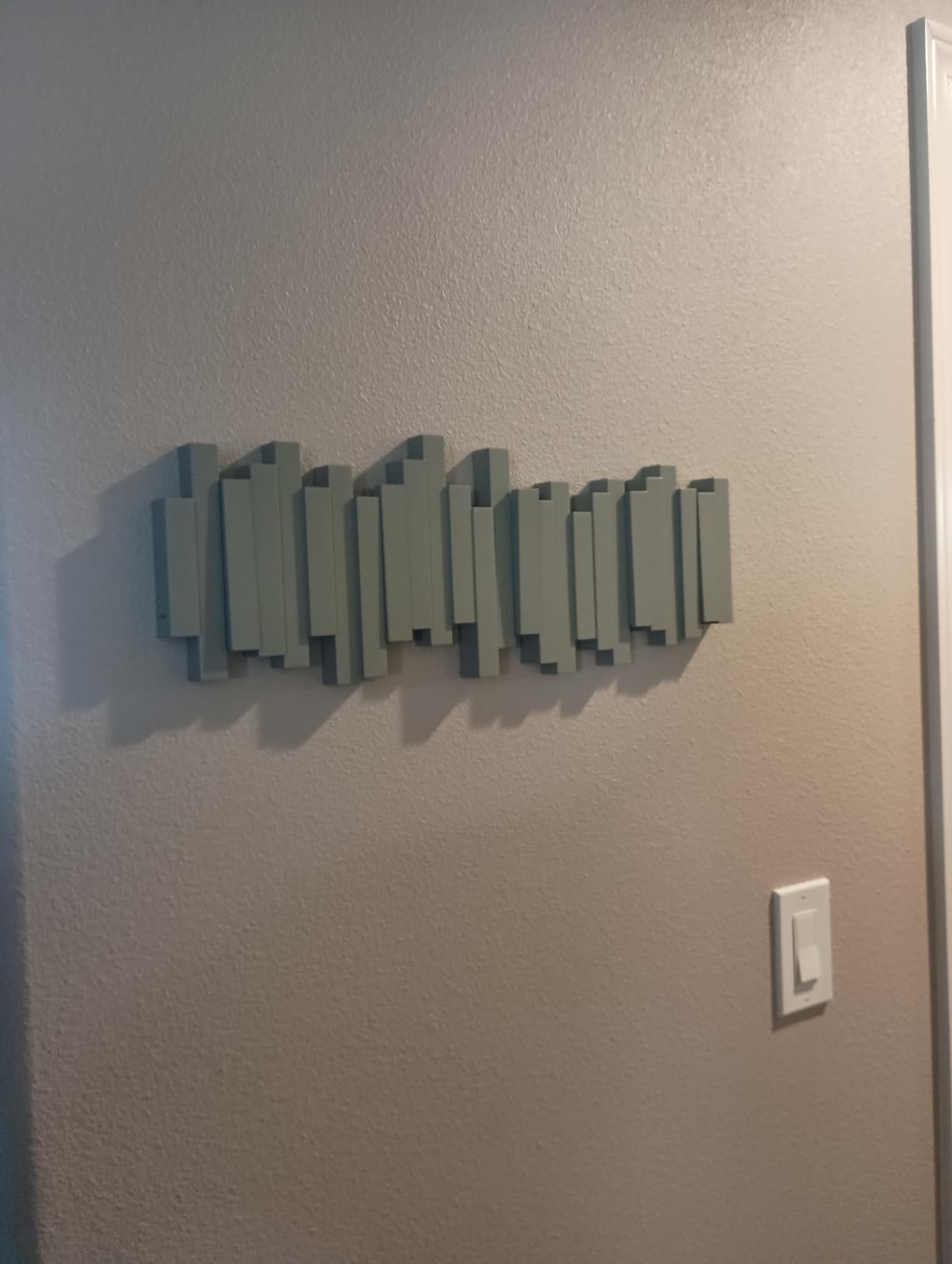 Umbra Sticks Wall-Mounted Coat Rack Rail Hook with 5 Retractable Pegs, Modern, Space-Saving Storage Organizer, Black customer photo 2