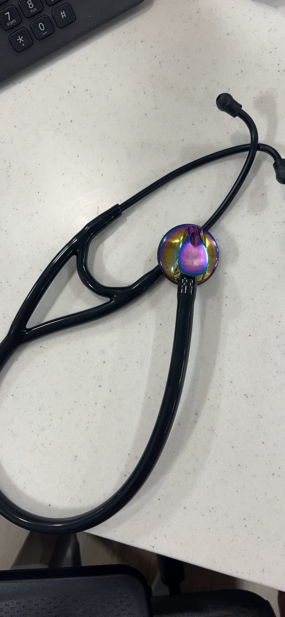 ADC Adscope 600 Platinum Series Cardiology Stethoscope with Tunable AFD Technology, 27 inch Length, Metallic Gray customer photo 2