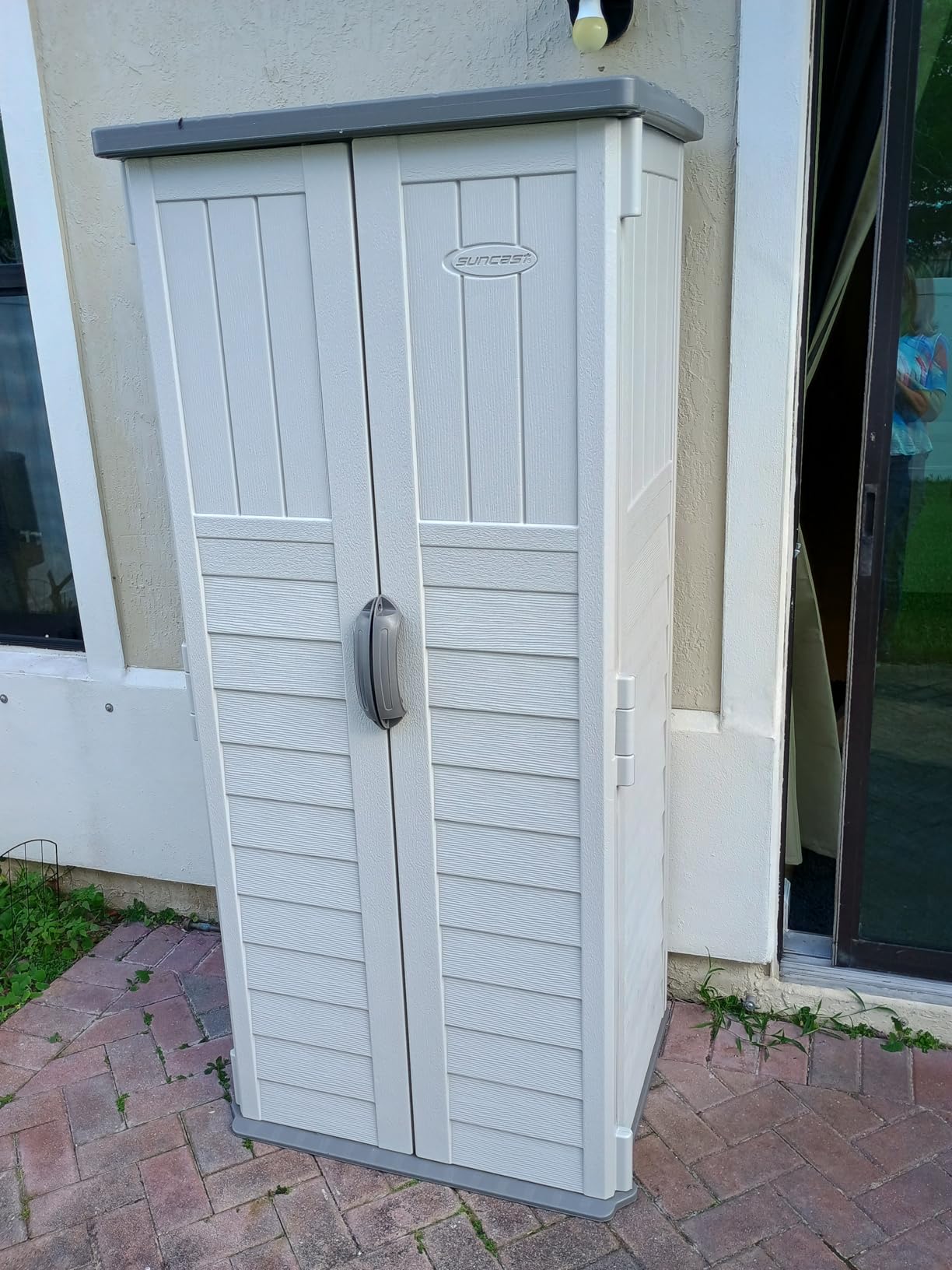 Suncast Vertical Outdoor Storage Shed with All-Weather Construction, Vanilla customer photo 1