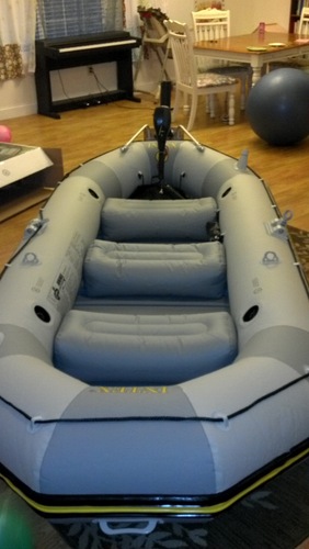 INTEX Mariner Inflatable Boat Series: Includes Deluxe Boat Oars and High-Output Pump - SuperTough PVC - Wear-Resistant Keel - Removable Fishing Rod Holders - Heavy Duty Grab Handle customer photo 2