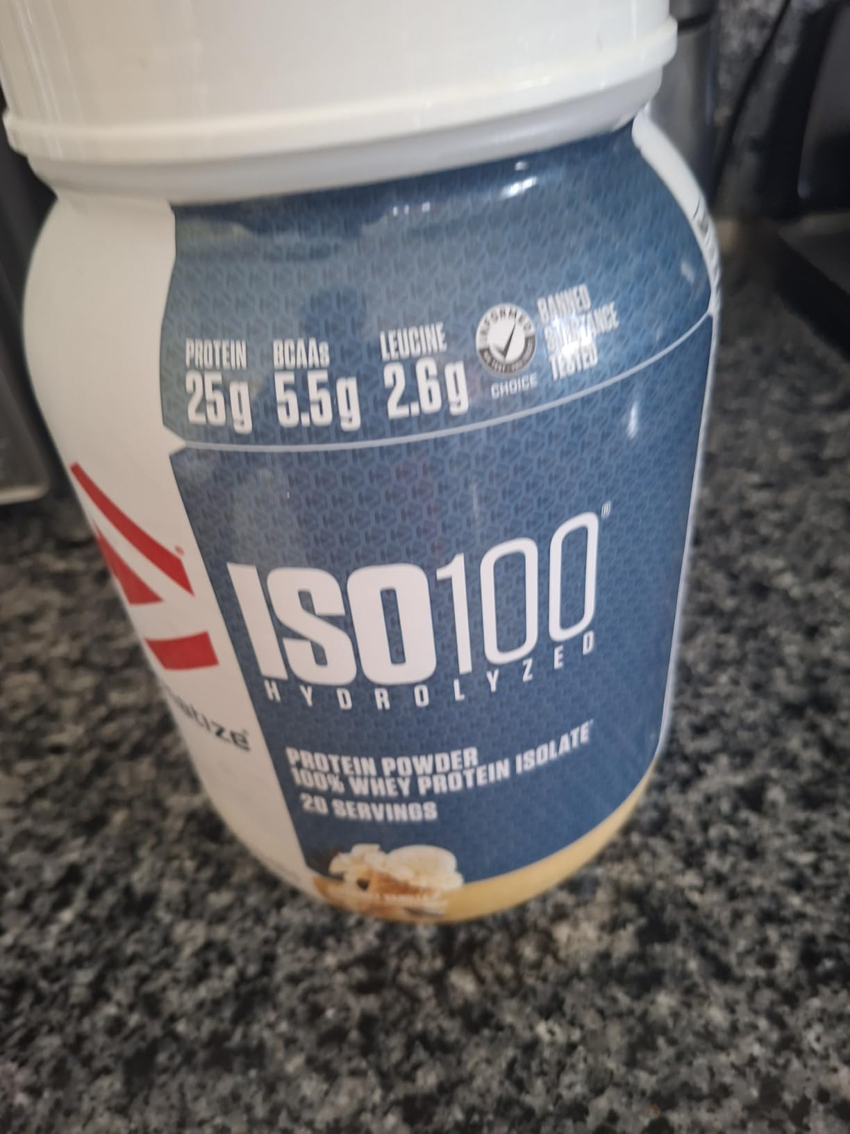 Dymatize ISO 100 Whey Protein Powder with 25g of Hydrolyzed 100% Whey Isolate, Vanilla, 5 Pound, Package May Vary customer photo 2